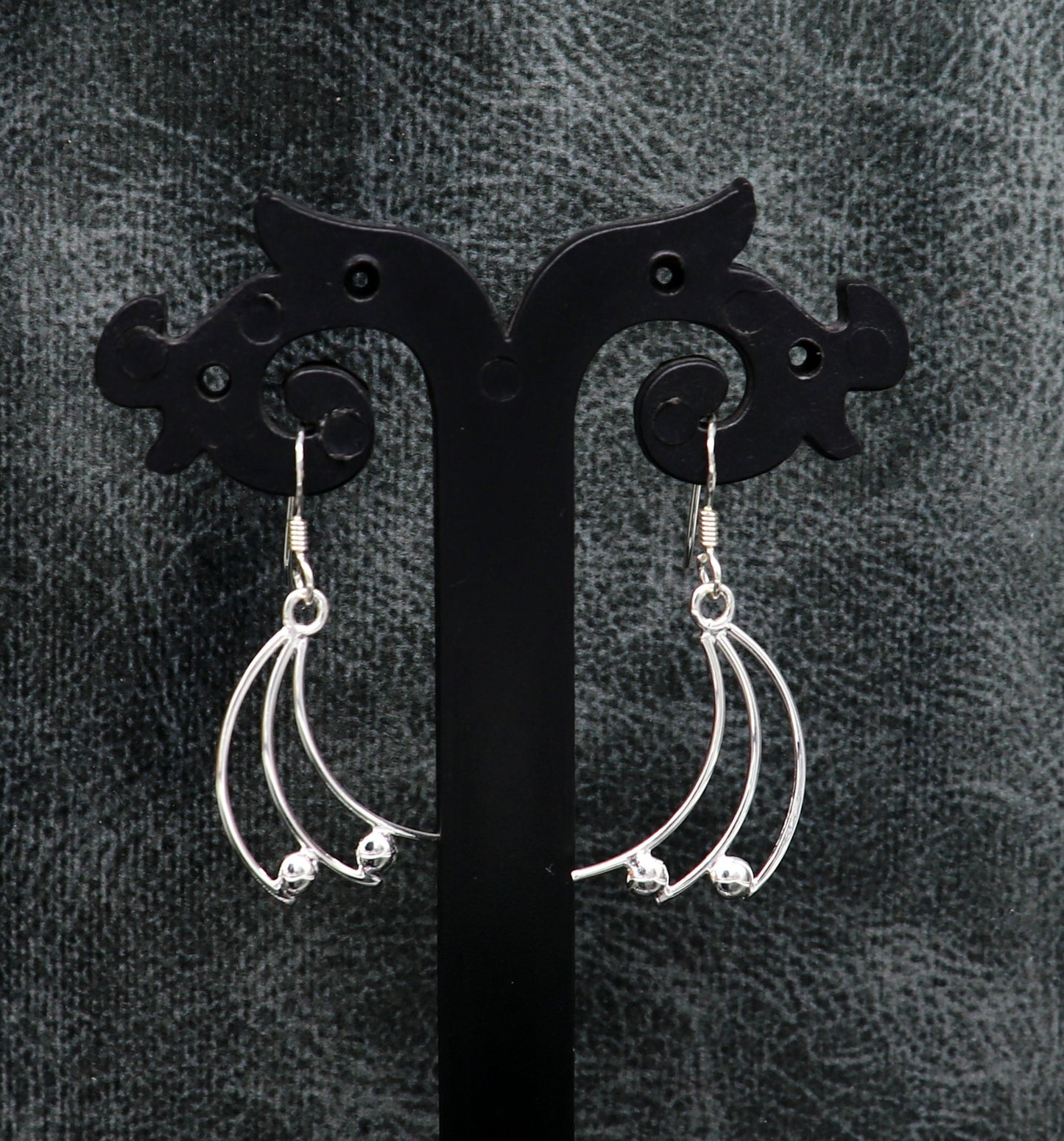 925 sterling silver handmade unique design dainty elegant plain trendy fancy hoop earring, drop dangle geometric earring gift to her ear714 - TRIBAL ORNAMENTS