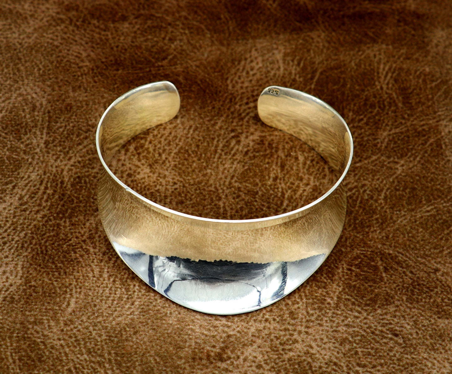 925 pure sterling silver bright stylish curved adjustable bangle bracelet, cuff bracelet best brides made wedding gifting jewelry cuff21 - TRIBAL ORNAMENTS