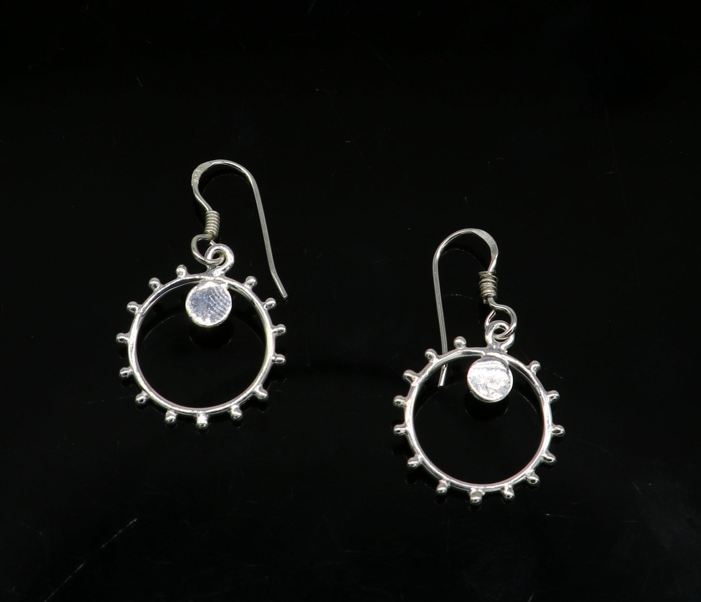 Pure 925 sterling silver handmade unique style designer new trendy fancy hoop earring, drop dangle charm earring for girls, brides ear685 - TRIBAL ORNAMENTS