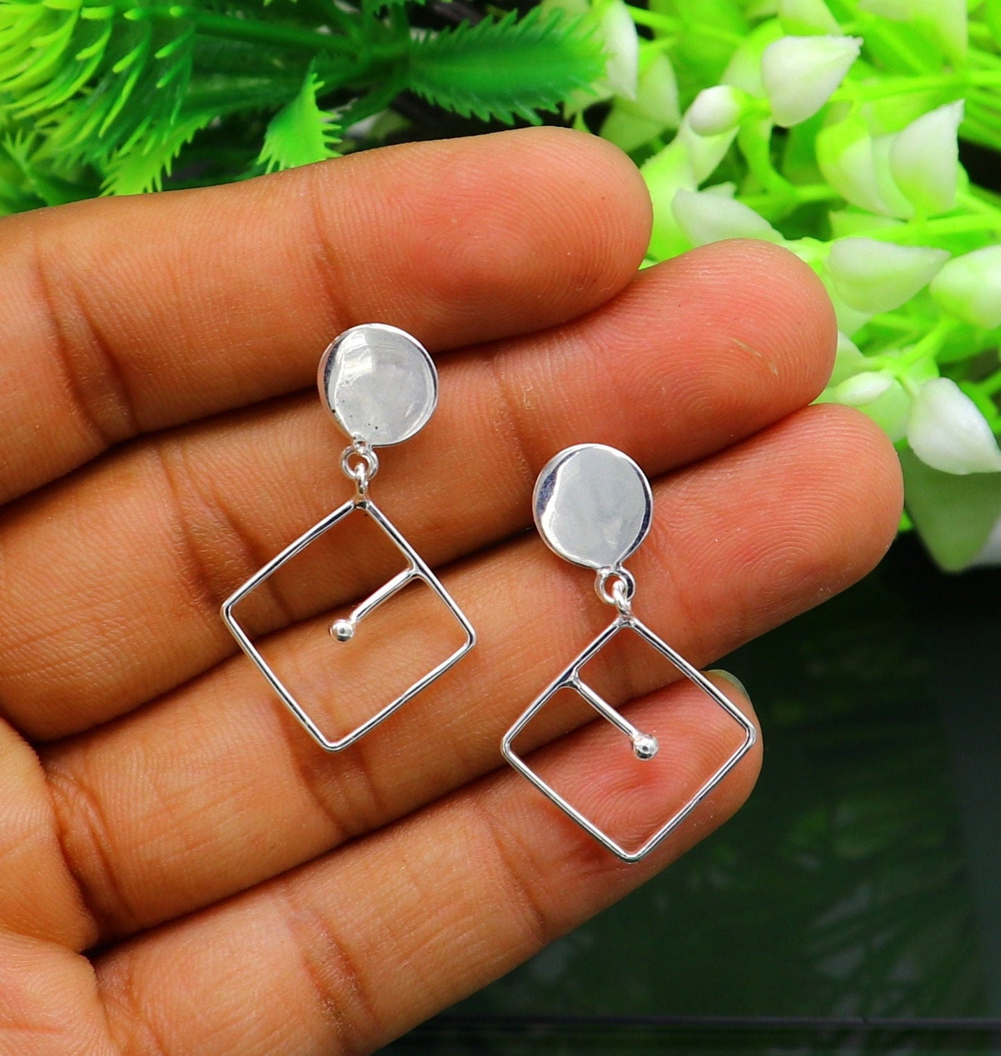 925 Sterling silver handmade fabulous stud earring drop dangle, fabulous brides stylish fancy fashionable earring jewelry from india ear735