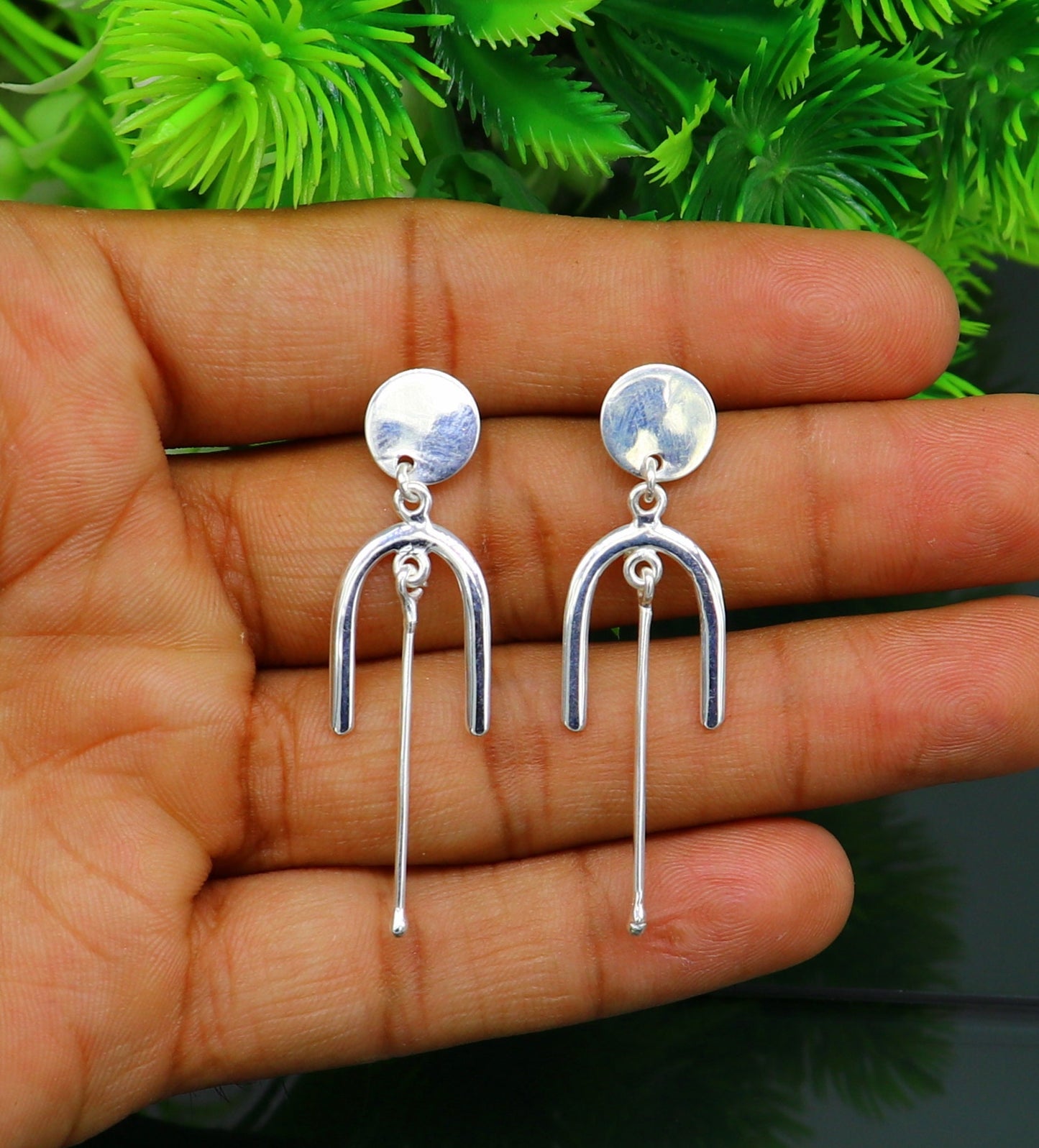 925 sterling silver flower stud earring, excellent fancy drop dangle elegant dainty light weight earrings best gifting ear696