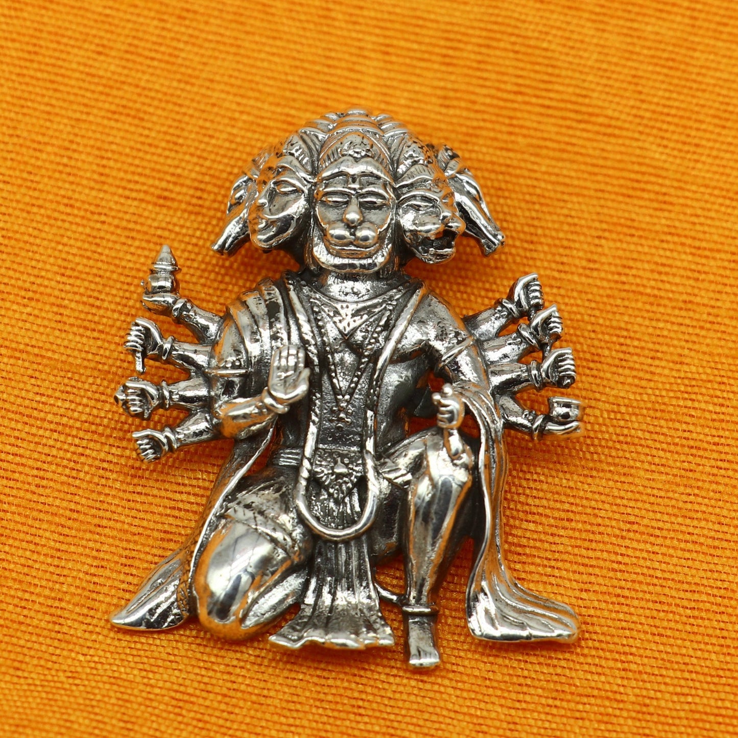 Pure 925 sterling silver handmade Hindu god Lord Panchmukhi Hanuman pendant, amazing designer fabulous pendant unisex gifting jewelry ssp486