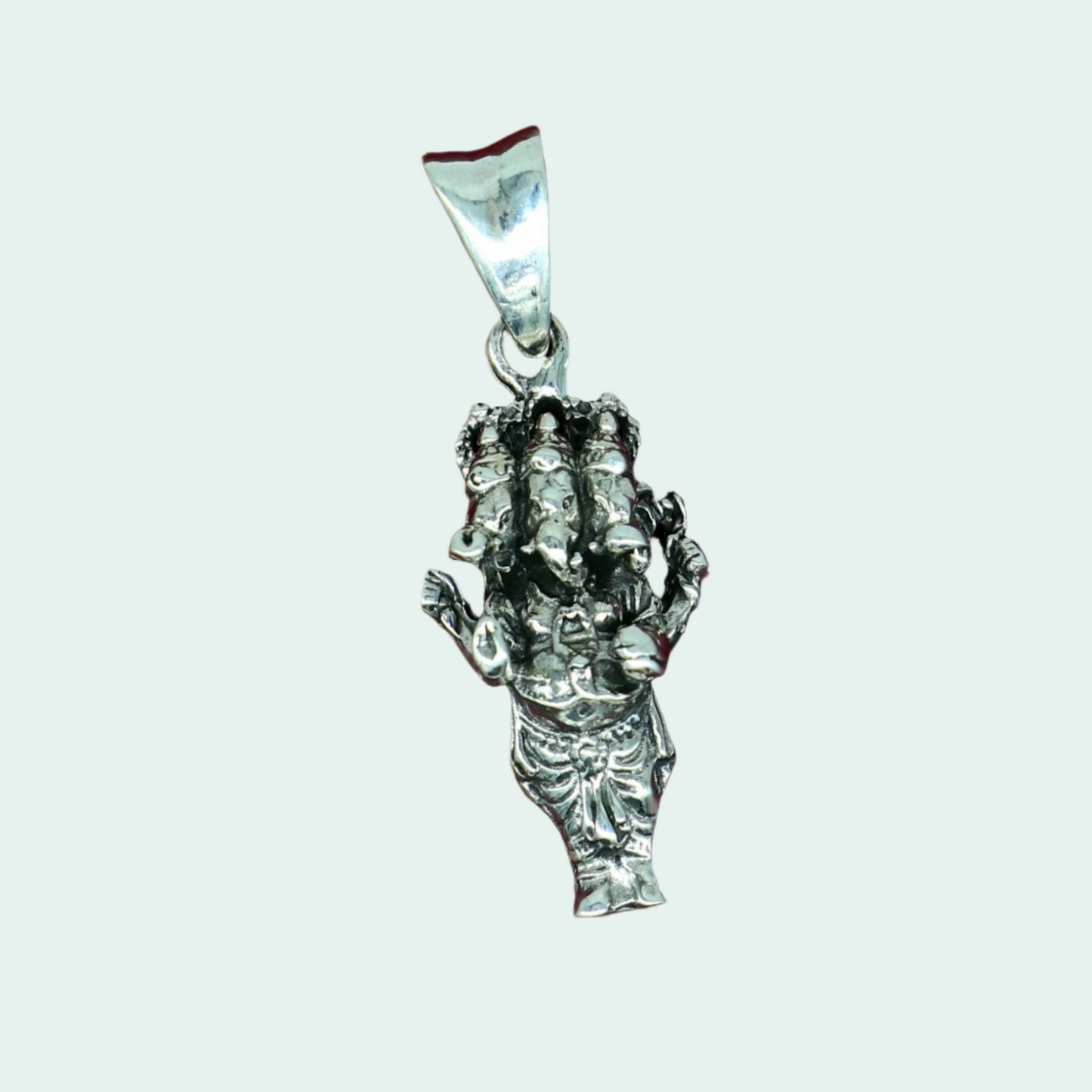 925 sterling silver handmade Hindu idol divine Standing Ganesha, best unisex gifting blessing pendant stylish tribal jewelry India ssp550