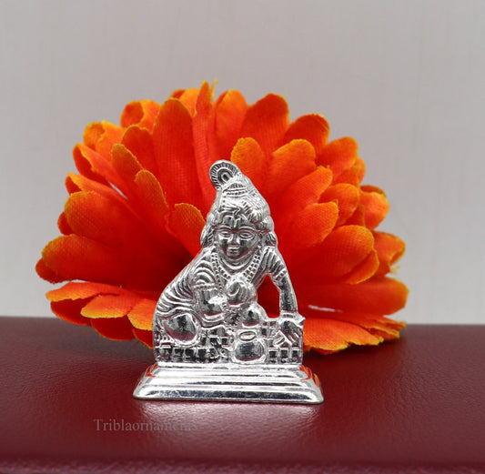 Sterling silver handmade design Indian Idols Lord krishna Laddu Gopala statue figurine, puja articles decorative gift diwali puja art44