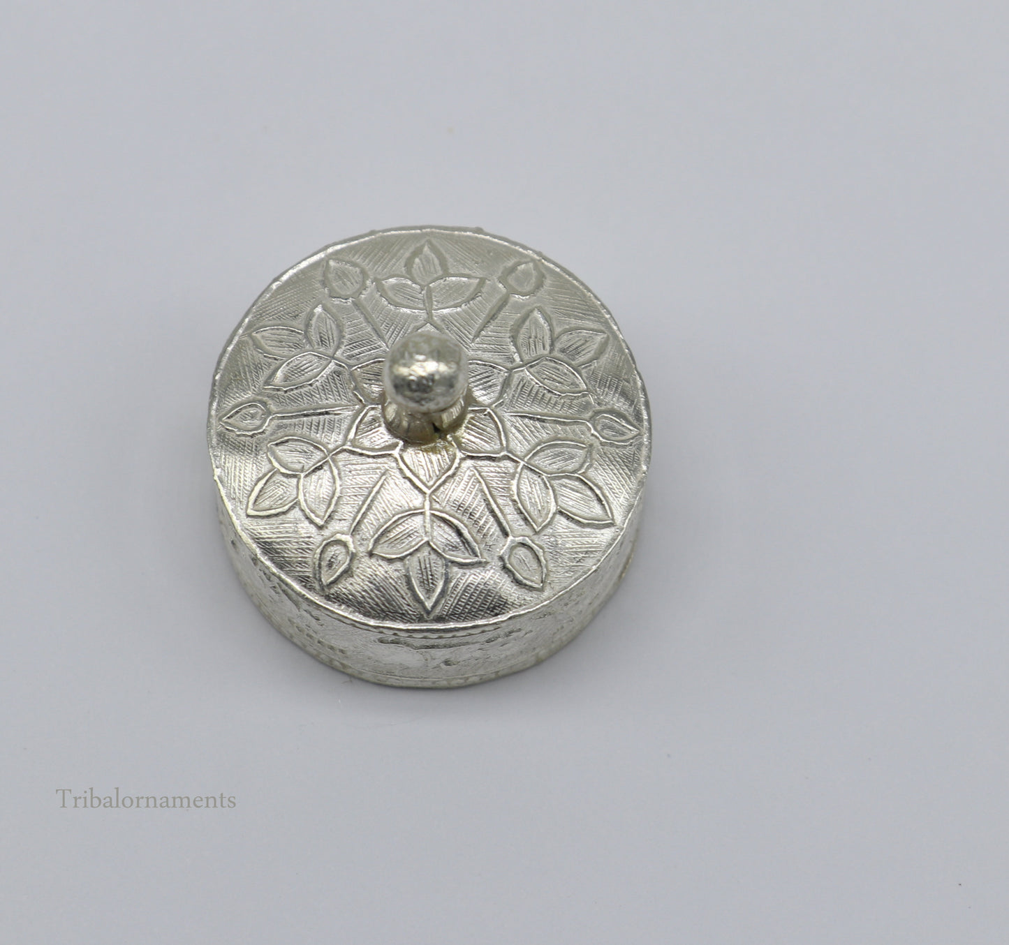 925 sterling silver trinket box, kajal box/casket box bridal round shape Sindur box collection, container box, eyeliner box gifting stb184 - TRIBAL ORNAMENTS