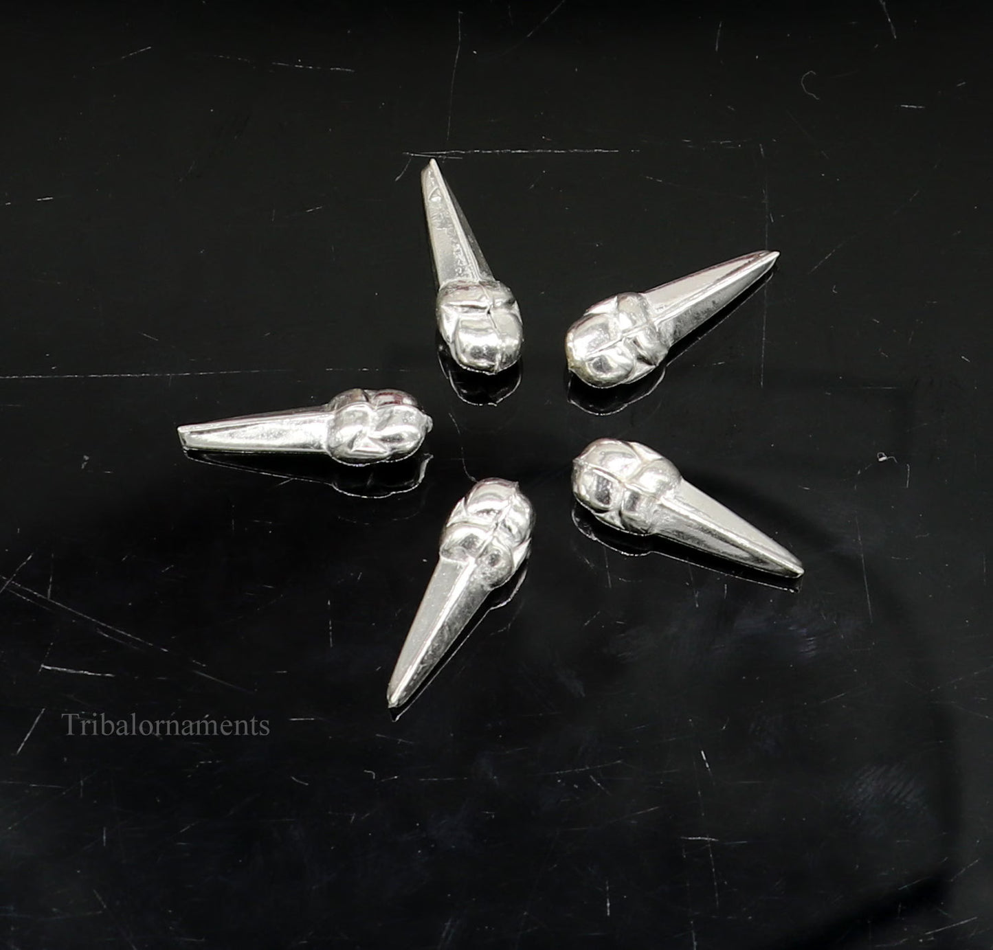 Lot 5 pieces Sterling silver handmade silver dry fruit, silver cloves/ laung nut for puja, best gift idols God, best puja article su440