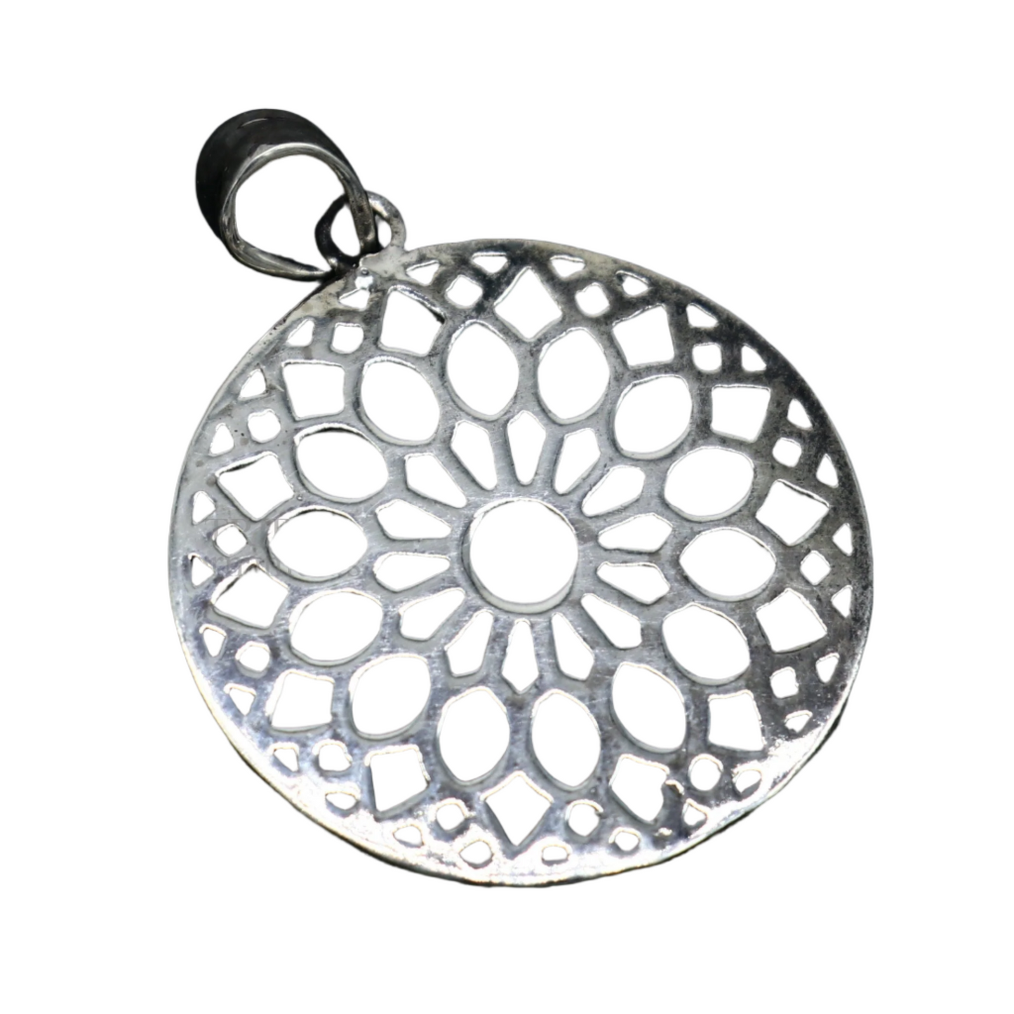 925 sterling silver handmade stylish round floral design small pendant best gifting jewelry from india ssp1600