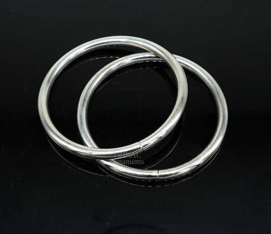 925 sterling customized plain Round design work stylish designer bangle bracelet pure silver gifting jewelry, brides made bangles nba326 - TRIBAL ORNAMENTS