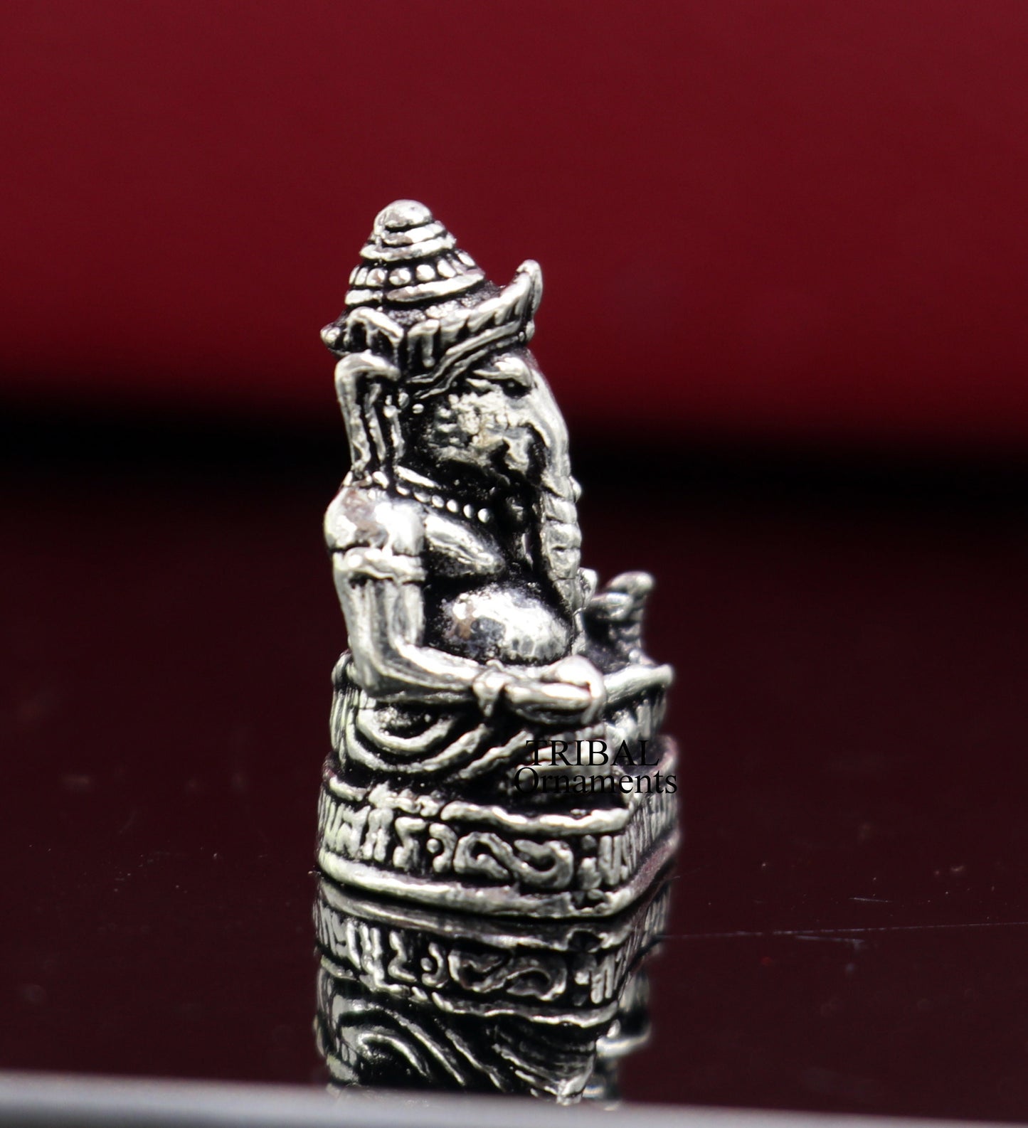 925 Sterling silver Lord Ganesh Idol small statue Figurine, handcrafted Lord Ganesh statue sculpture Diwali puja gift art503