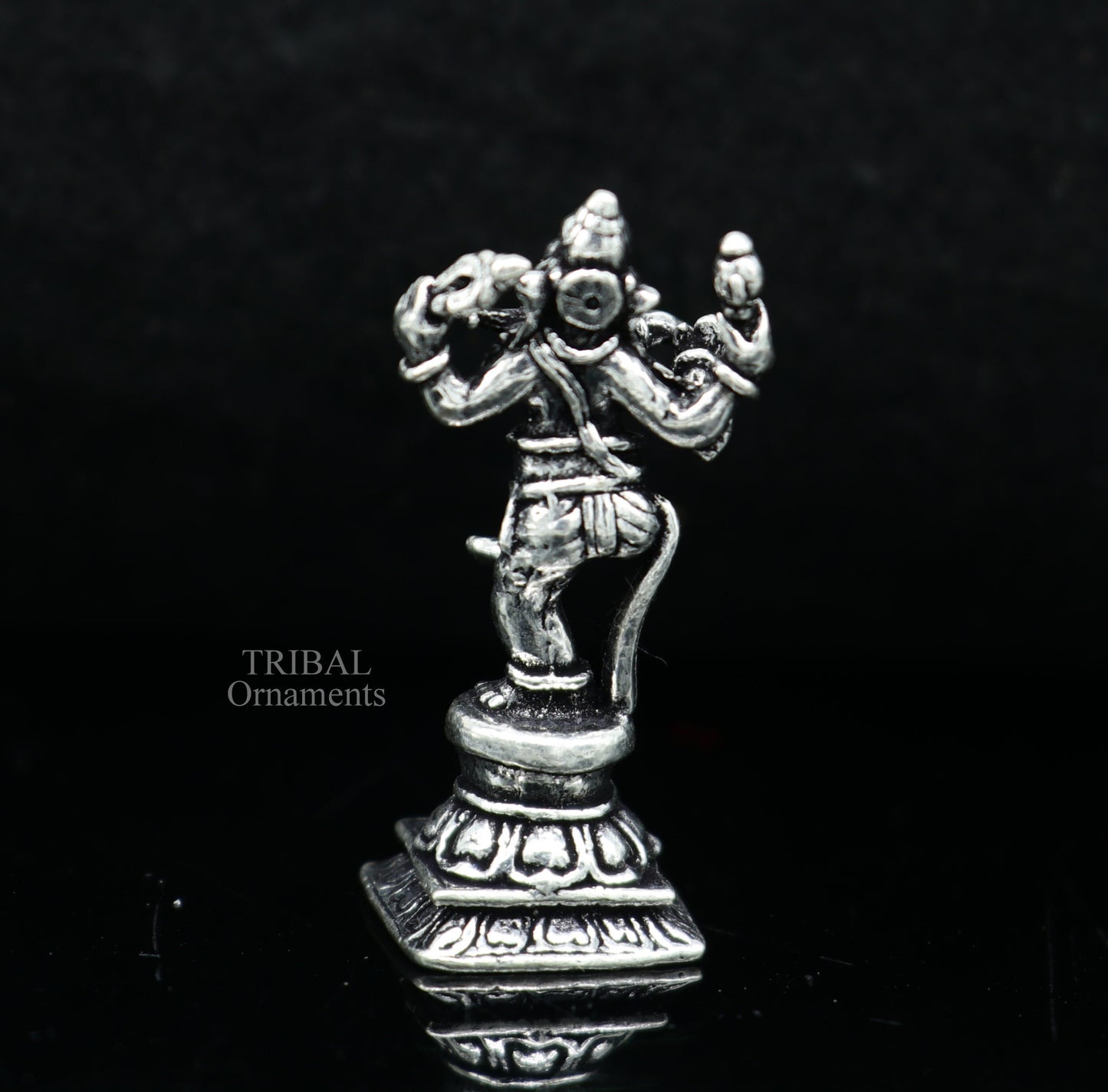 925 Sterling silver Lord Ganesh Idol small dancing style statue Figurine, handcrafted Lord Ganesh statue sculpture Diwali puja gift art510