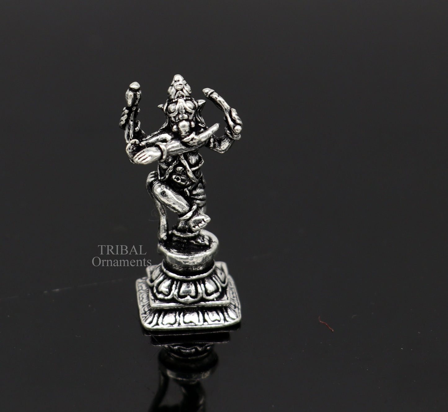 925 Sterling silver Lord Ganesh Idol small dancing style statue Figurine, handcrafted Lord Ganesh statue sculpture Diwali puja gift art510