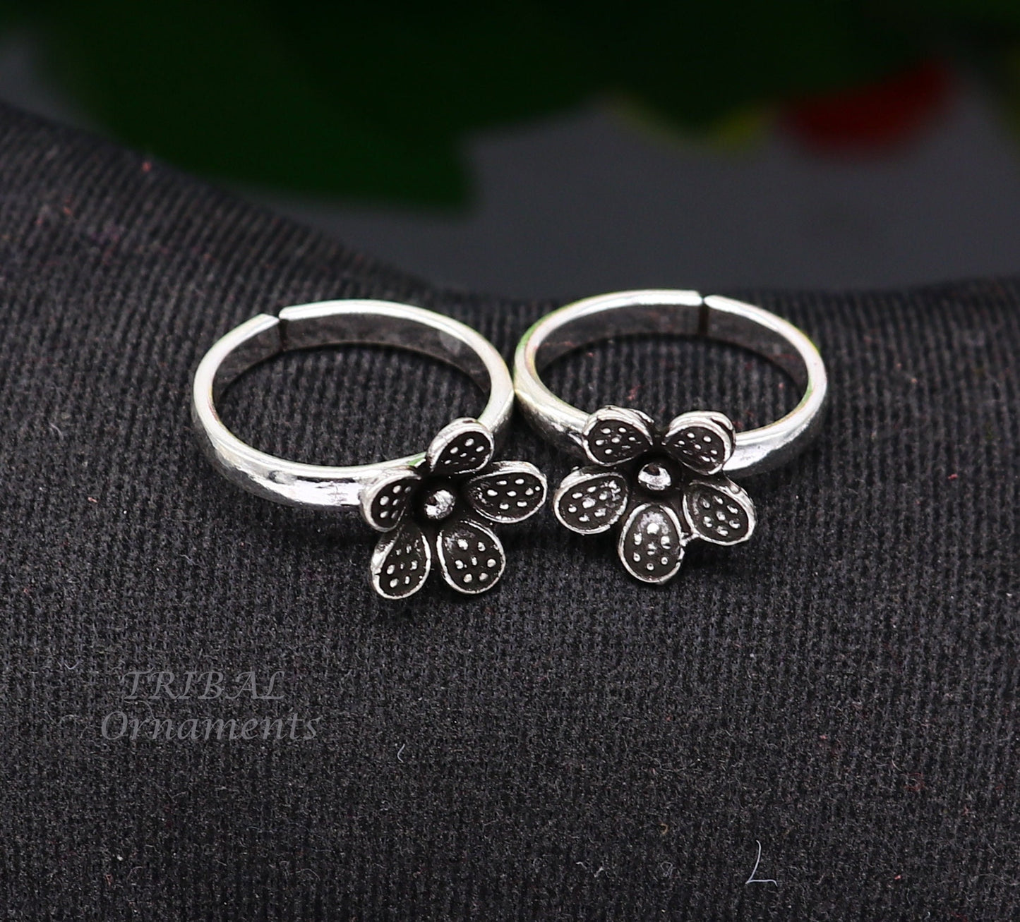 925 sterling silver elegant floral design handmade toe ring, toe band stylish modern women's brides jewelry, india traditional jewelry ytr43 - TRIBAL ORNAMENTS