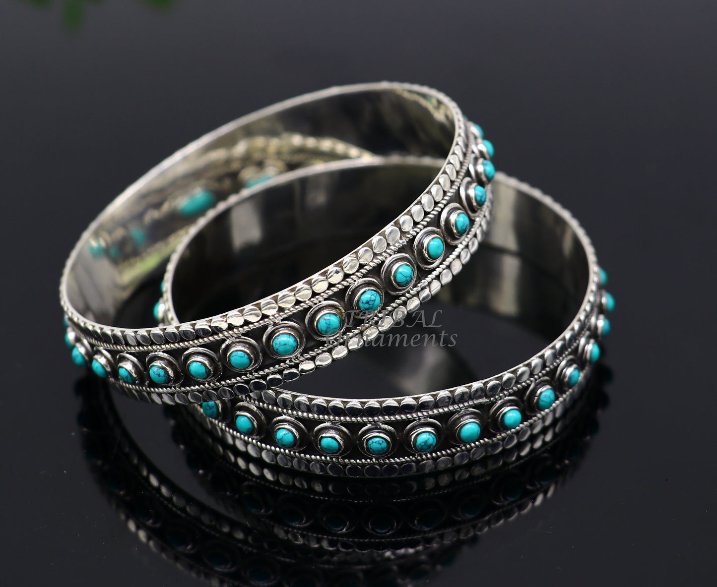 925 sterling silver customized vintage antique design turquoise stone bangle bracelet kada, best gift for brides ethnic jewelry nba337