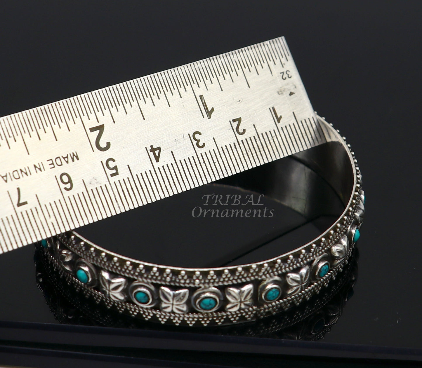 925 sterling silver customized vintage antique design turquoise stone bangle bracelet kada, best gift for brides ethnic jewelry nba338