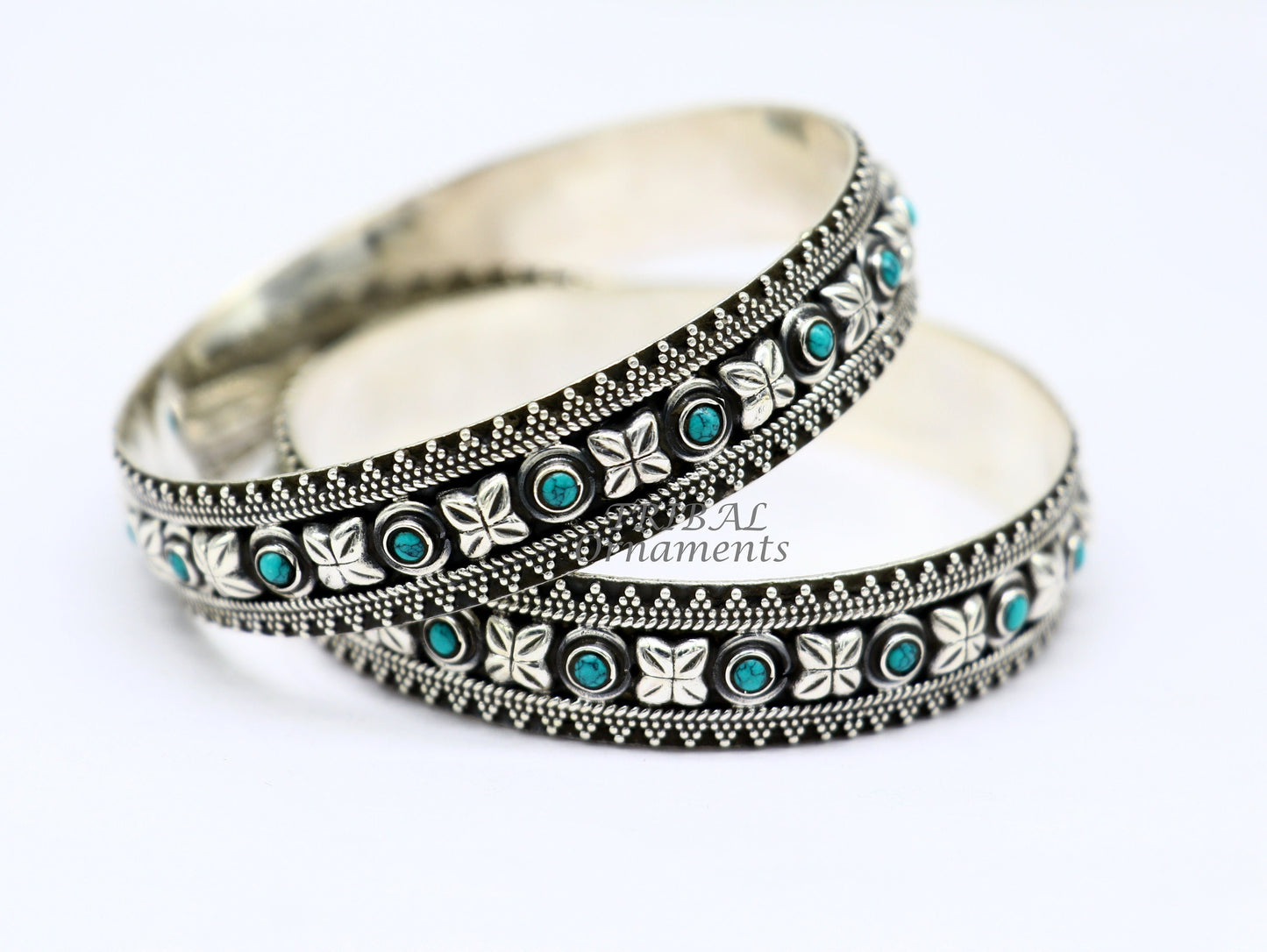 925 sterling silver customized vintage antique design turquoise stone bangle bracelet kada, best gift for brides ethnic jewelry nba338