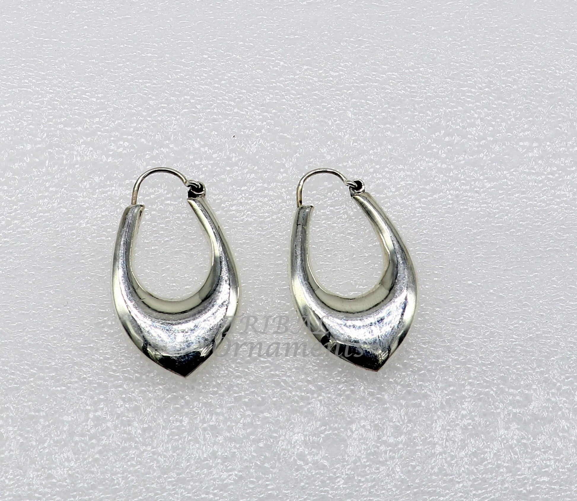 Vintage Design 925 sterling silver fabulous hoops earring, tribal kundal earring from Rajasthan India, best gifting unisex jewelry s1127 - TRIBAL ORNAMENTS