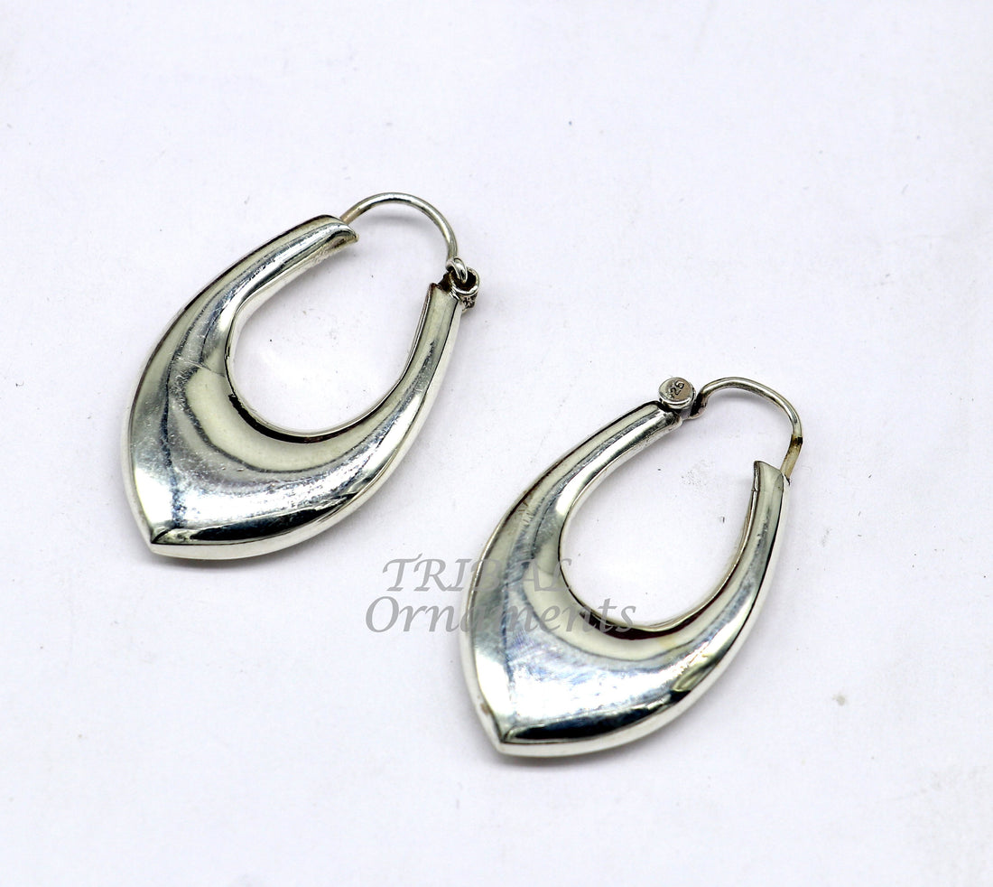 Vintage Design 925 sterling silver fabulous hoops earring, tribal kundal earring from Rajasthan India, best gifting unisex jewelry s1127 - TRIBAL ORNAMENTS