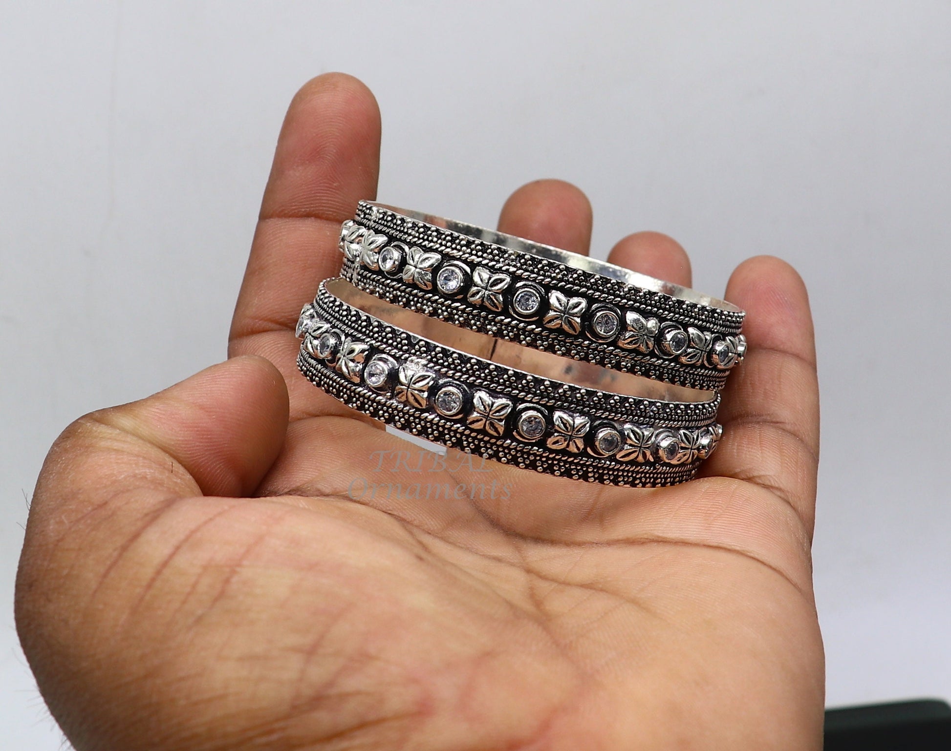 925 sterling silver handmade modern cultural ethnic bangle bracelet jewelry best bride gifting jewelry, belly dance bangles ba176 - TRIBAL ORNAMENTS