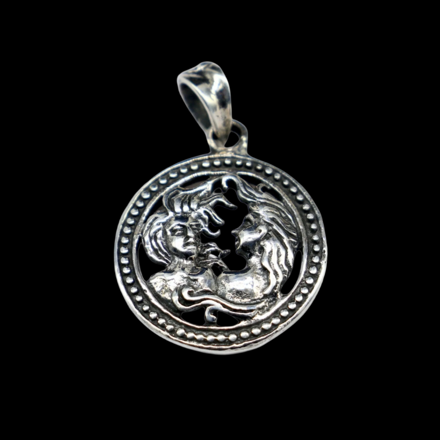 925 sterling silver unique Design horoscope zodiac Gemini sign/symbol pendant unique "Mithun Rashi" symbol pendant ethnic jewelry nsp578