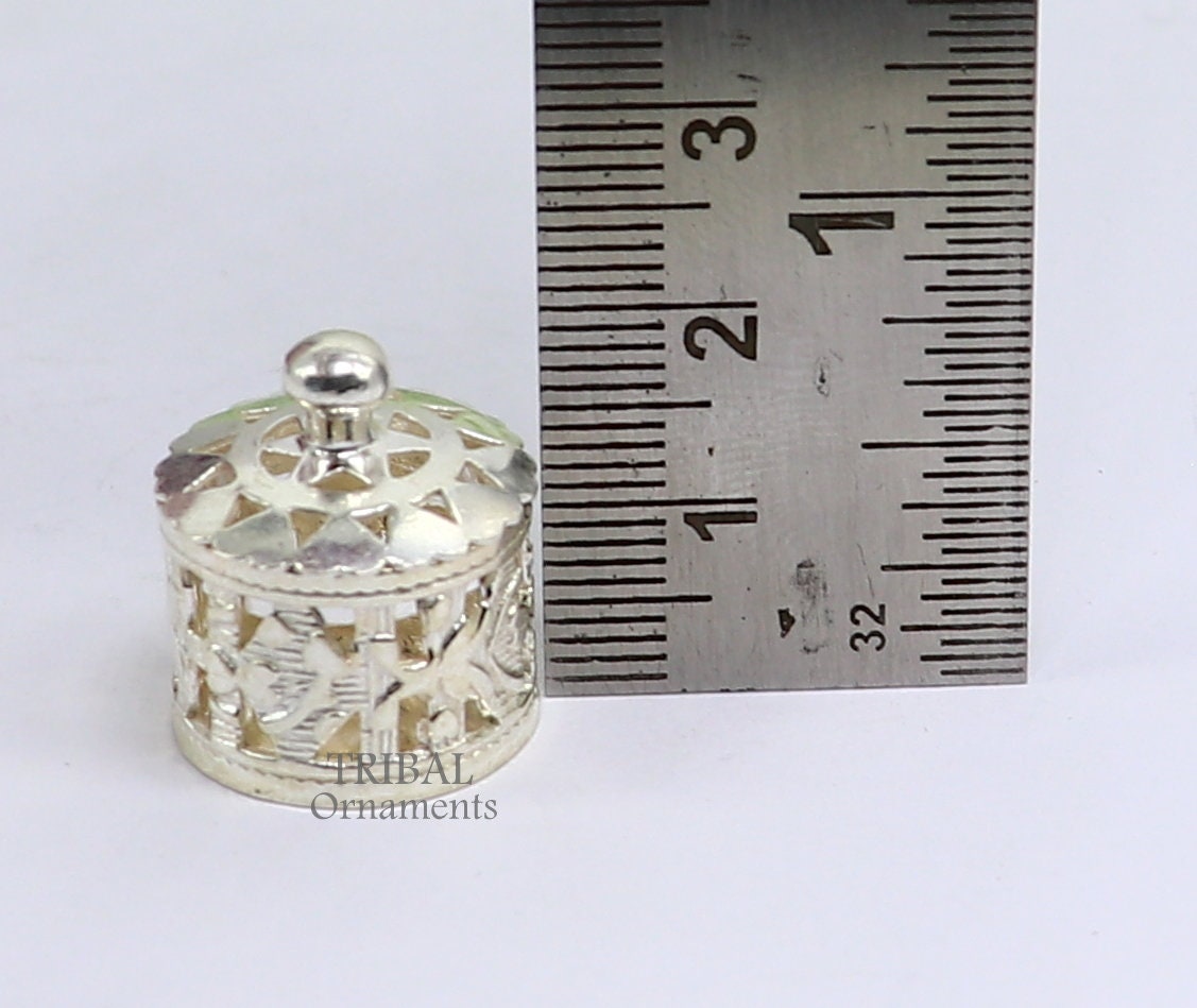 Exclusive small kapoor holding box or perfune attar holding box 925 sterling silver trinket box, container box, small jewelry box, stb1024