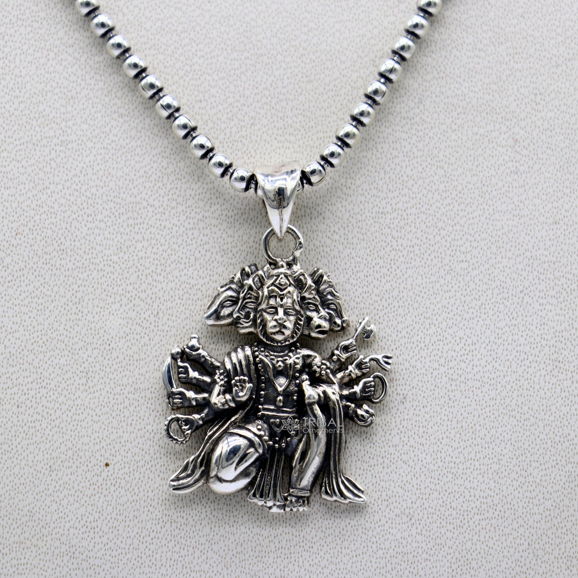 Divine 925 sterling silver handmade Hindu god Lord Panchmukhi Hanuman pendant amazing designer trendy  pendant unisex gifting jewelry Nsp621 - TRIBAL ORNAMENTS