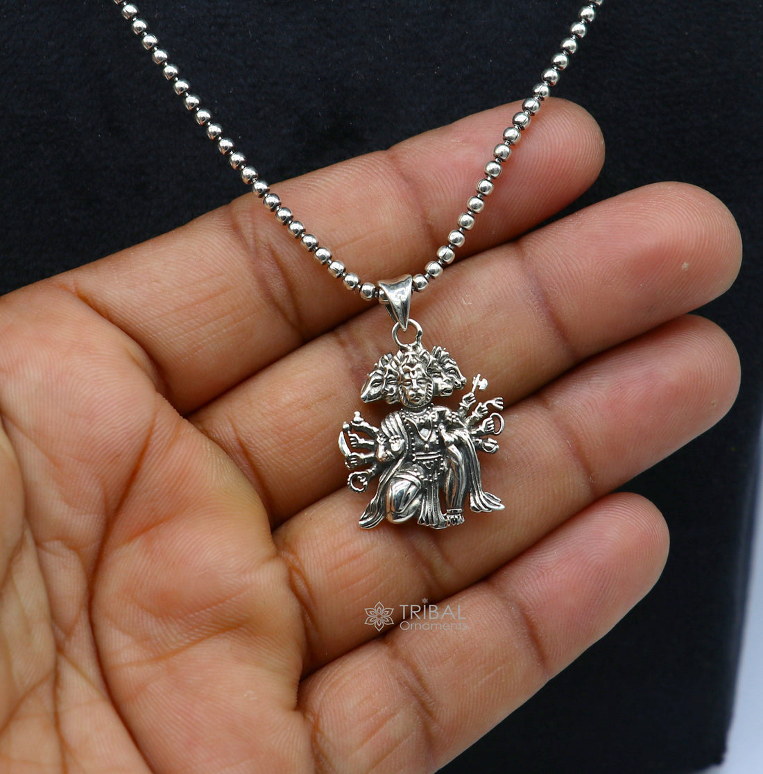 Divine 925 sterling silver handmade Hindu god Lord Panchmukhi Hanuman pendant amazing designer trendy  pendant unisex gifting jewelry Nsp621 - TRIBAL ORNAMENTS