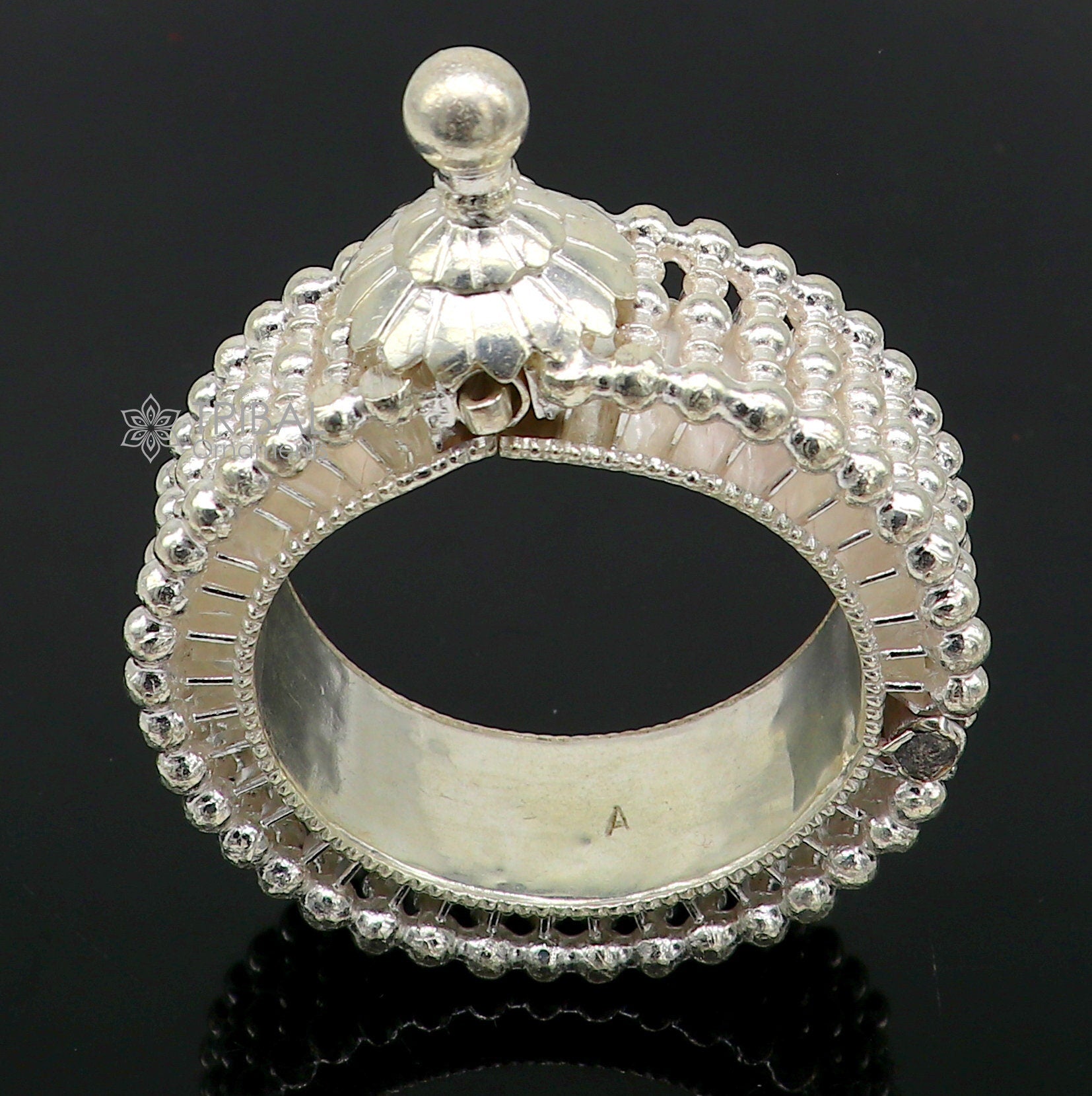 Indian Traditional cultural design trendy 925 sterling silver handmade cuff kada bracelet amazing vintage design brides bangle cuff185 - TRIBAL ORNAMENTS