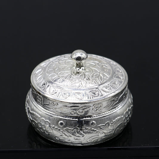 925 solid silver utensils vintage style trinket box, container/casket box bridal floral work box, jewelry box silver utensils stb850