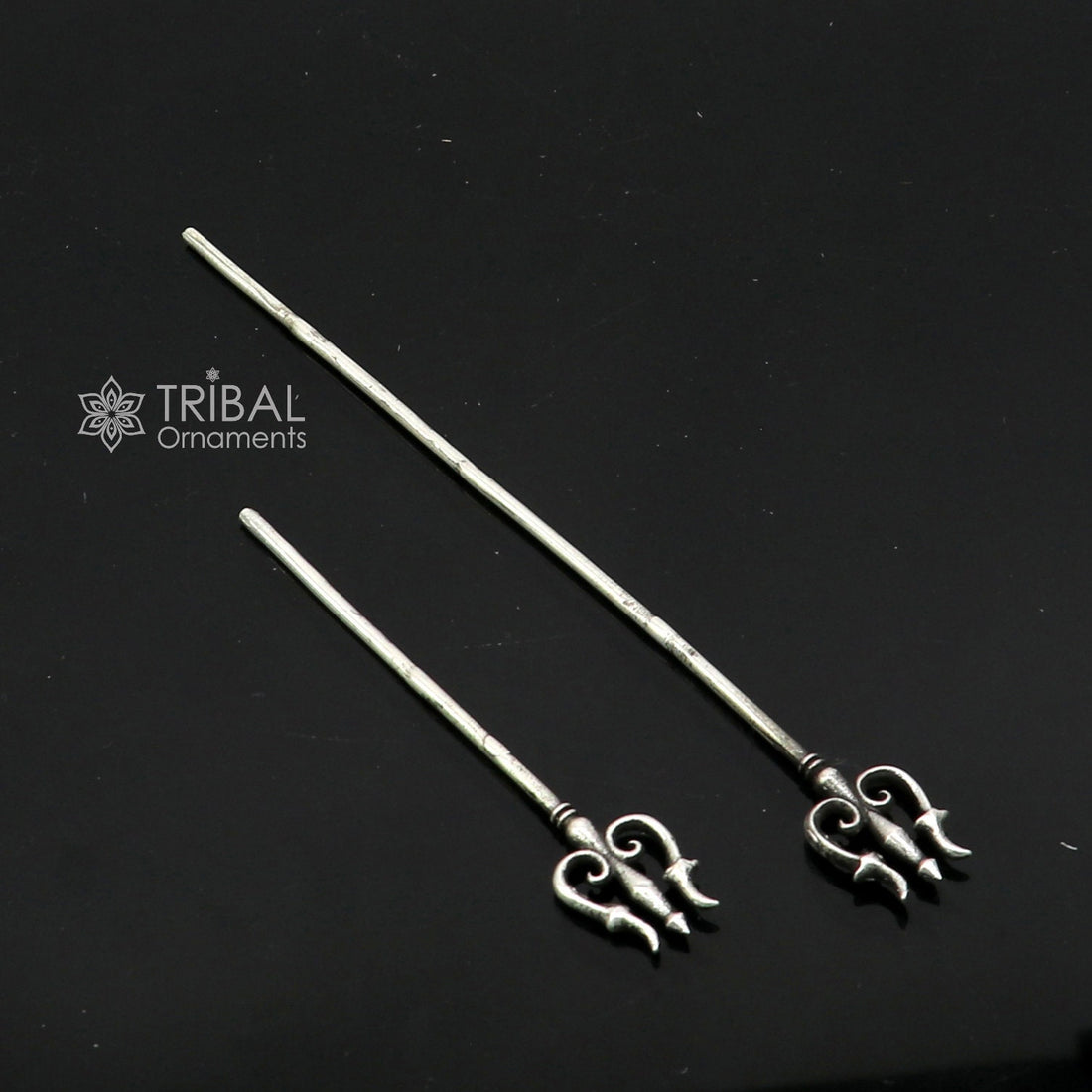 Divine Lord shiva Trident, Solid 925 sterling silver Trishul puja article, goddess trishul trident , god accessories  from india ART769 - TRIBAL ORNAMENTS