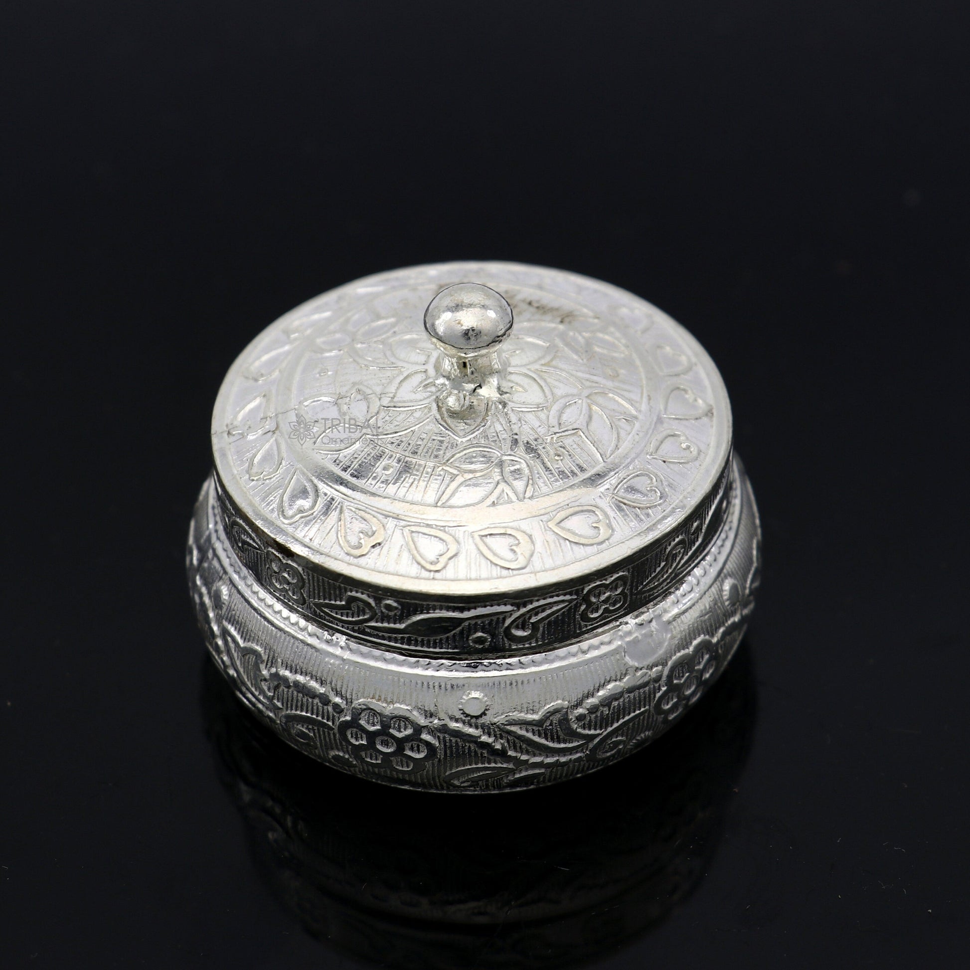 925 solid silver utensils vintage style trinket box, container/casket box bridal floral work box, jewelry box silver utensils stb850 - TRIBAL ORNAMENTS