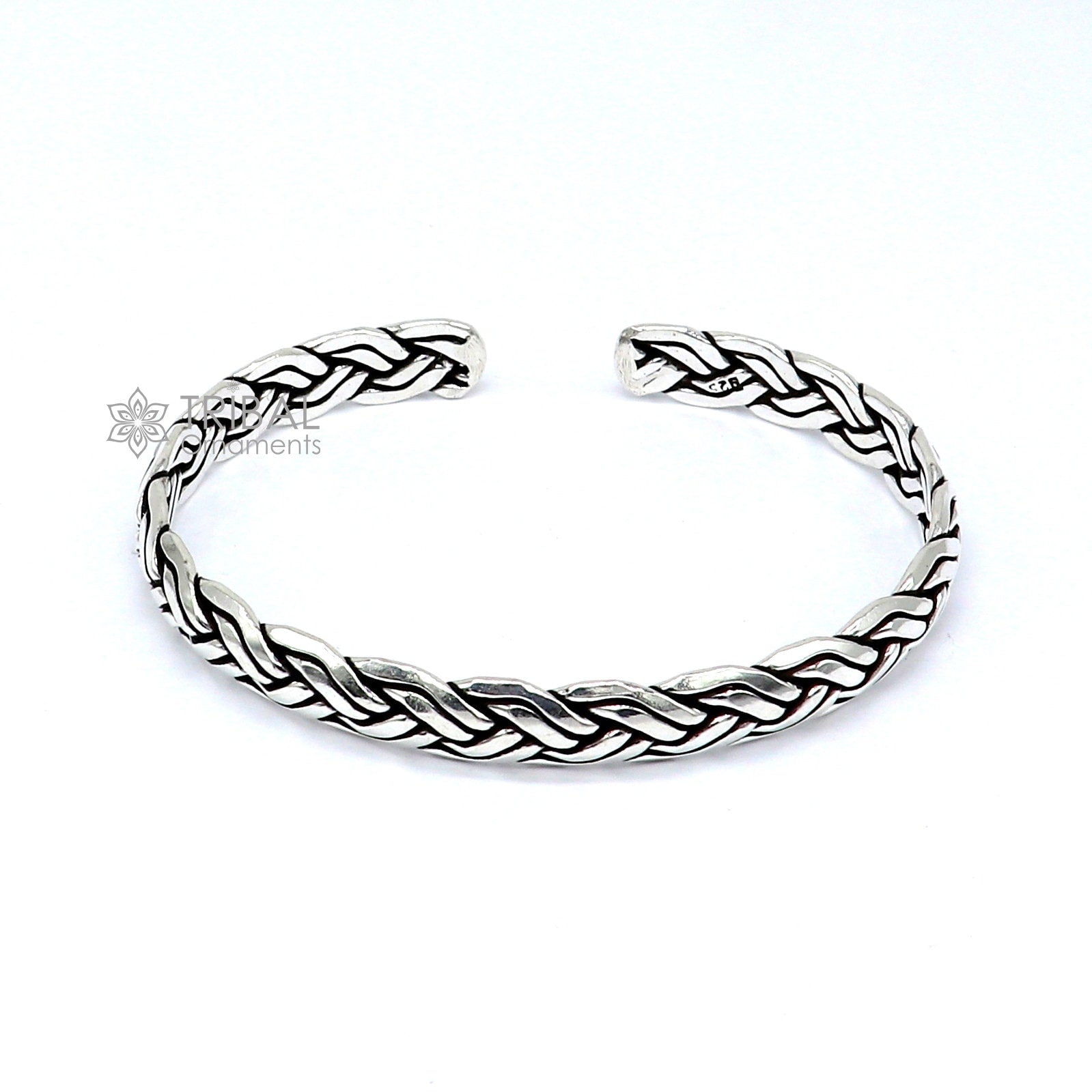 925 sterling silver handmade adjustable cuff bangle bracelet unsex gifting jewelry CUFF225 - TRIBAL ORNAMENTS