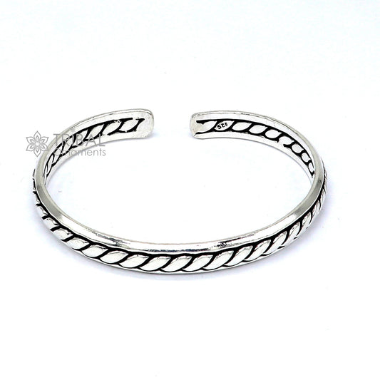 925 sterling silver handmade adjustable cuff bangle bracelet unsex gifting jewelry CUFF226 - TRIBAL ORNAMENTS