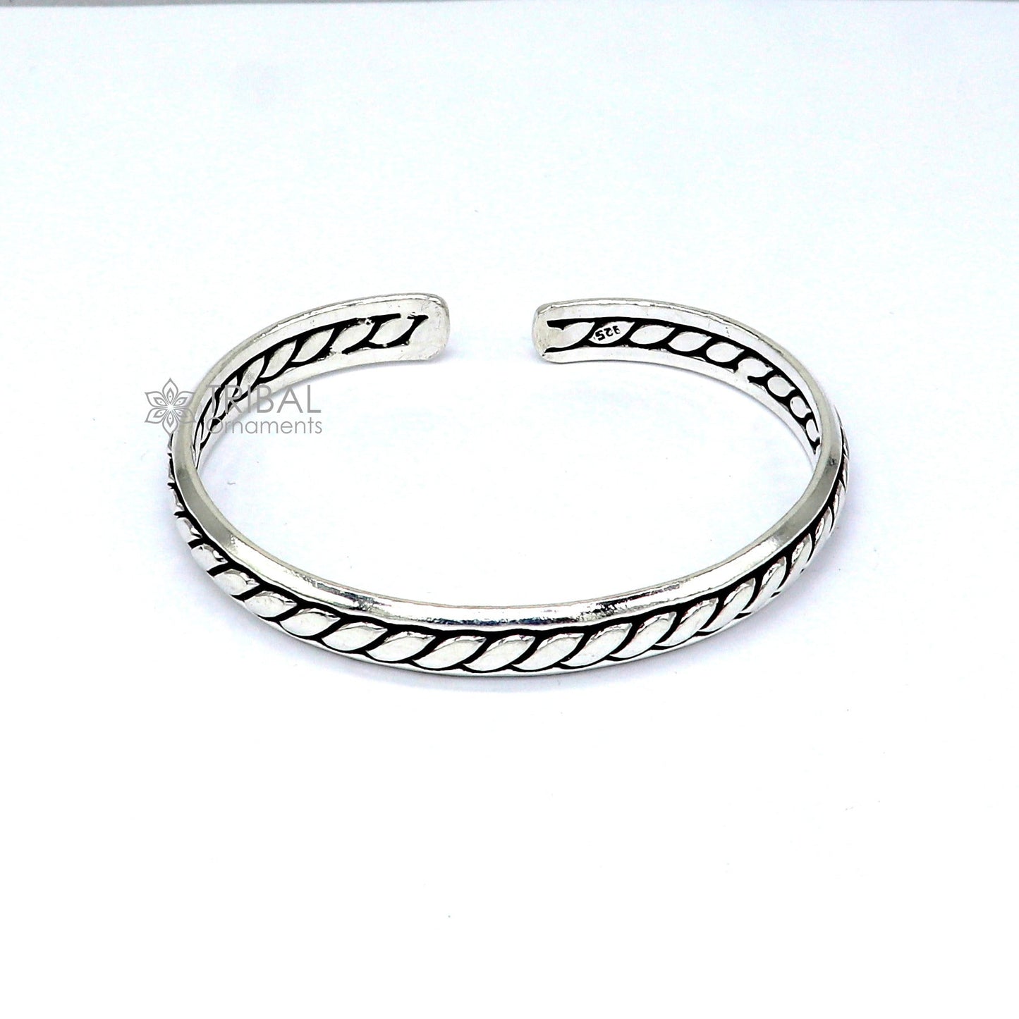 925 sterling silver handmade adjustable cuff bangle bracelet unsex gifting jewelry CUFF226 - TRIBAL ORNAMENTS