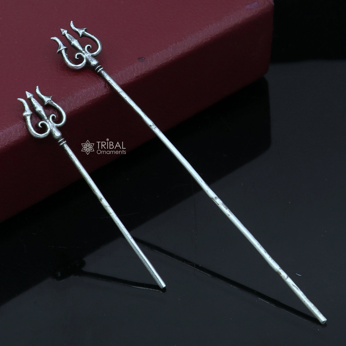 Divine Lord shiva Trident, Solid 925 sterling silver Trishul puja article, goddess trishul trident , god accessories  from india ART769 - TRIBAL ORNAMENTS