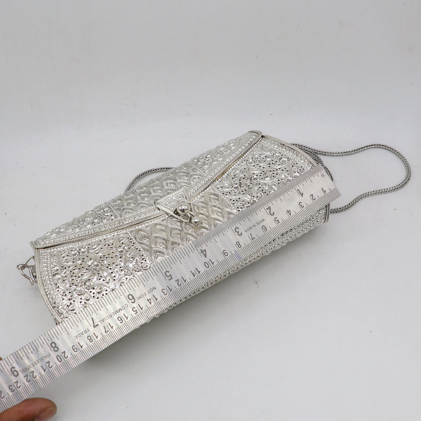 925 Sterling silver handmade hand bag/ purse /shoulder bag/Women Clutches bag001