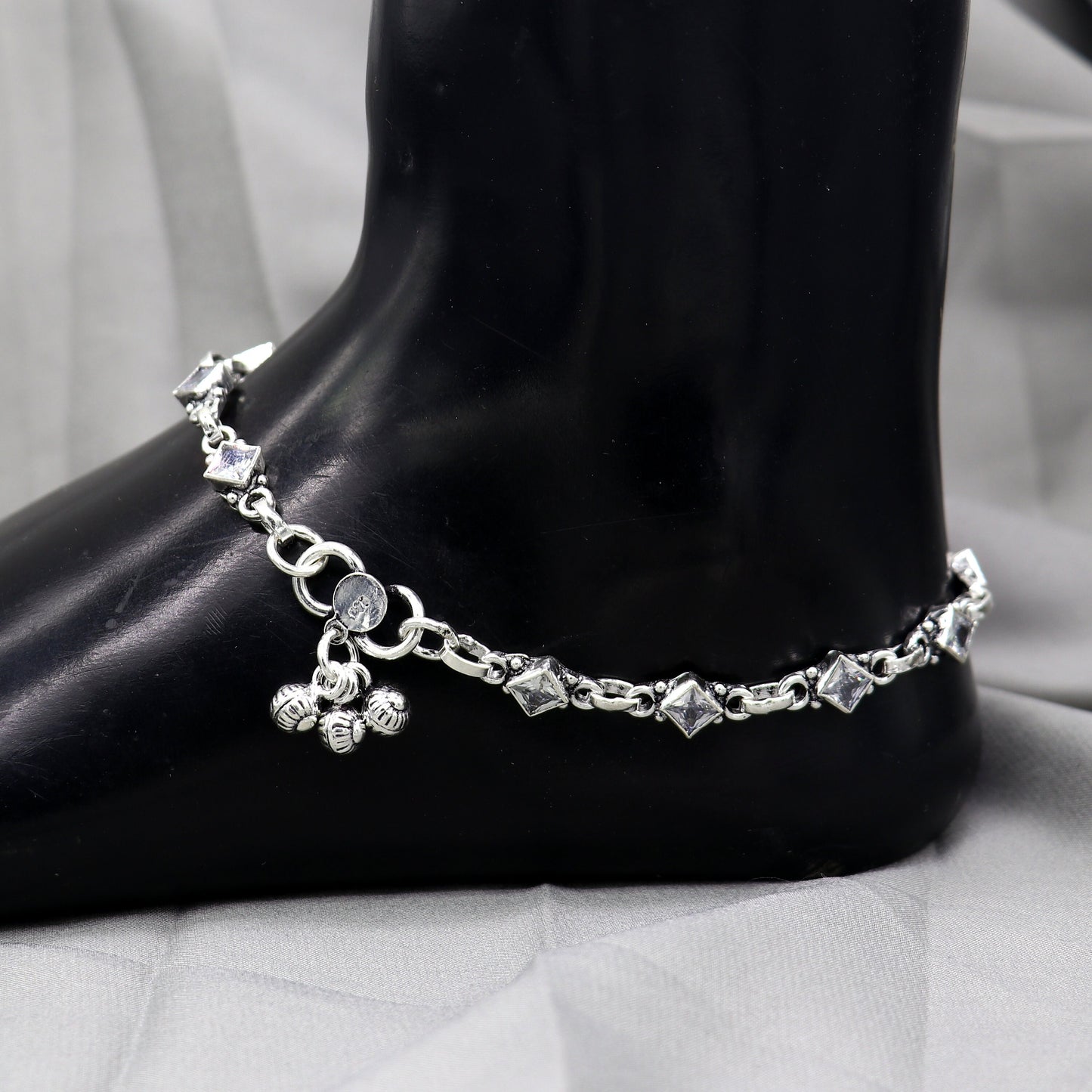 925 sterling silver cubic zircon stone anklets /ankle bracelet jewelry ank628