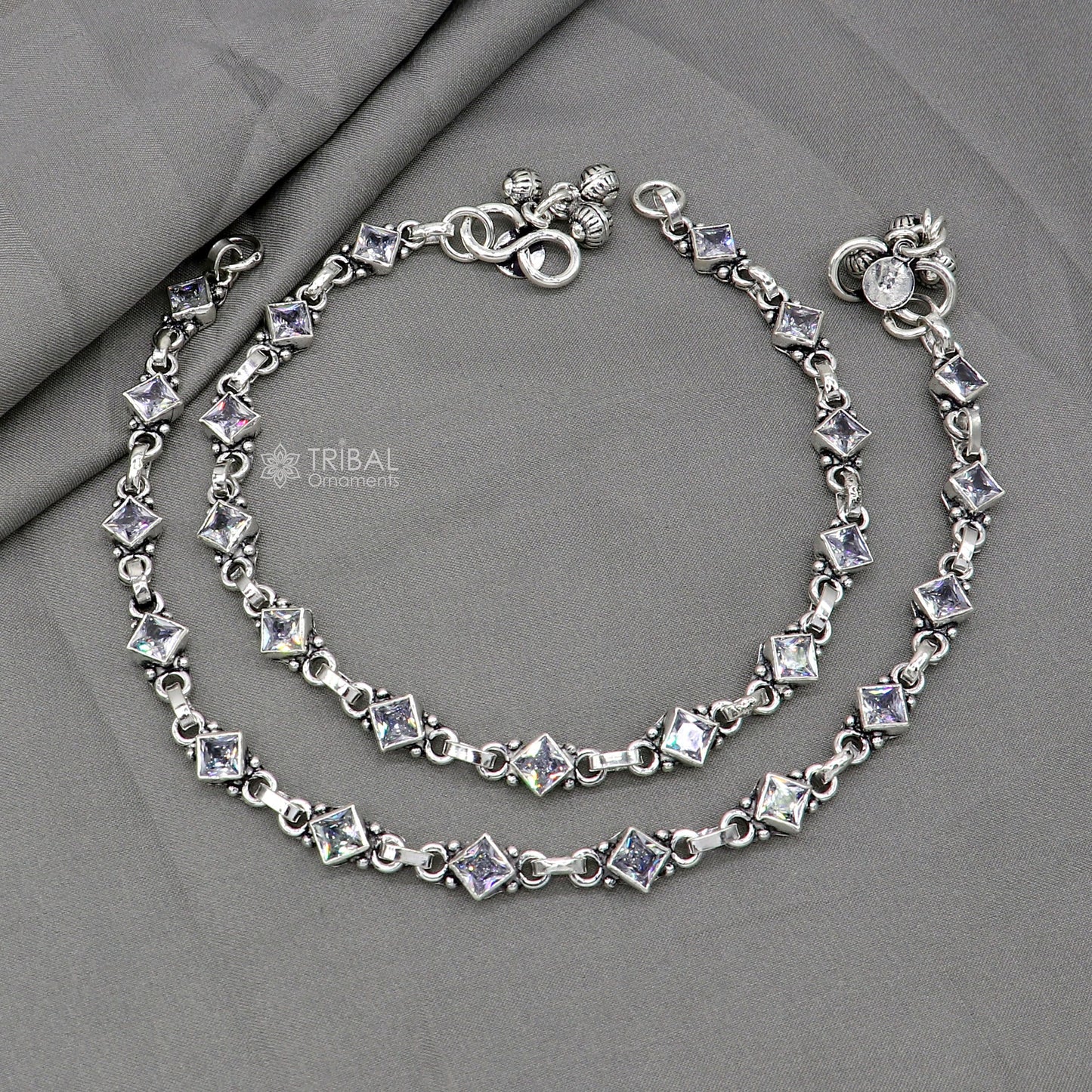 925 sterling silver cubic zircon stone anklets /ankle bracelet jewelry ank628