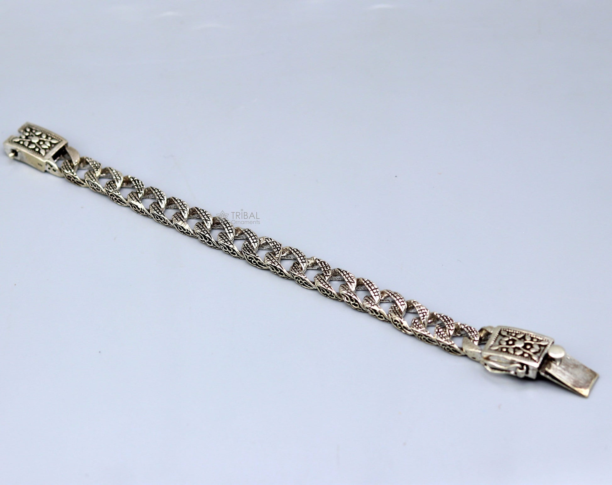 10mm Vintage design 925 sterling silver men's bracelet  sbr739 - TRIBAL ORNAMENTS