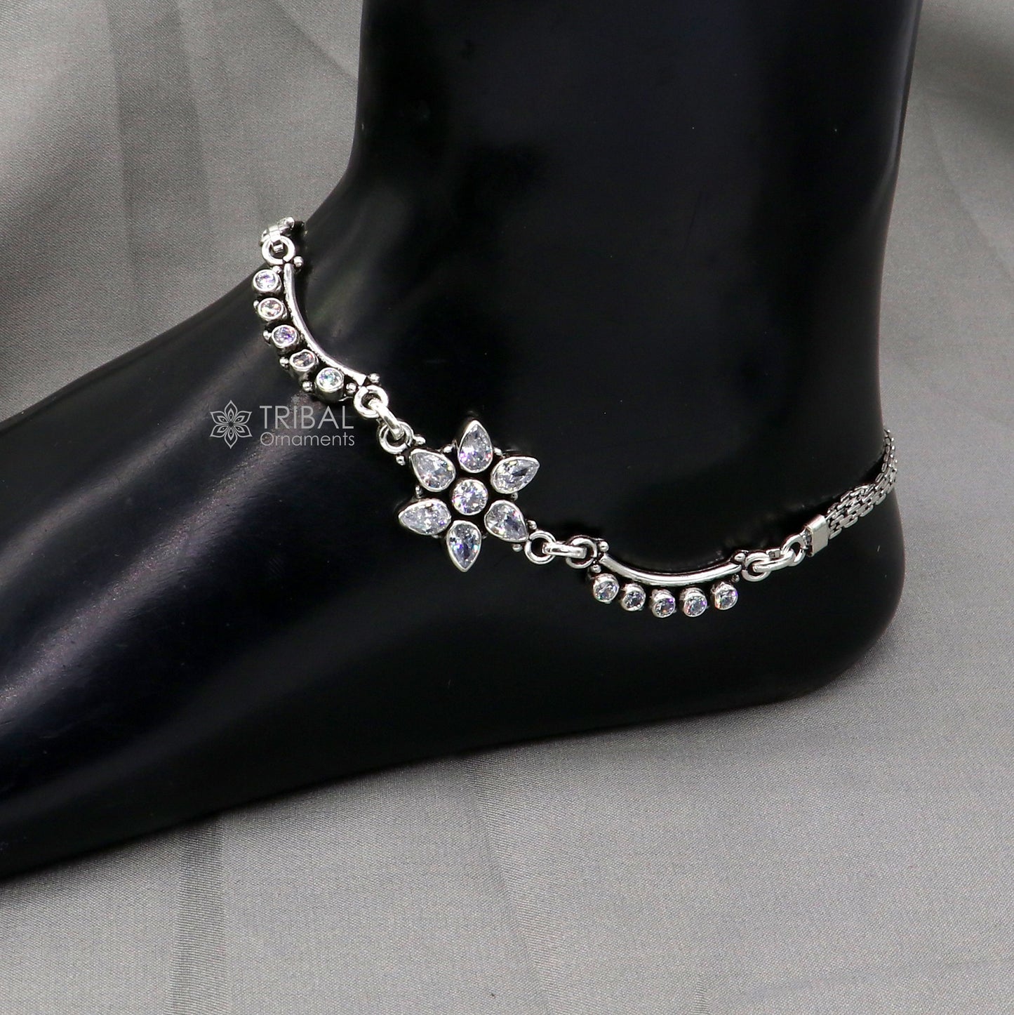 925 sterling silver handmade stylish cut stone anklets amazing Ankle bracelet for gifting belly dance jewelry ank635