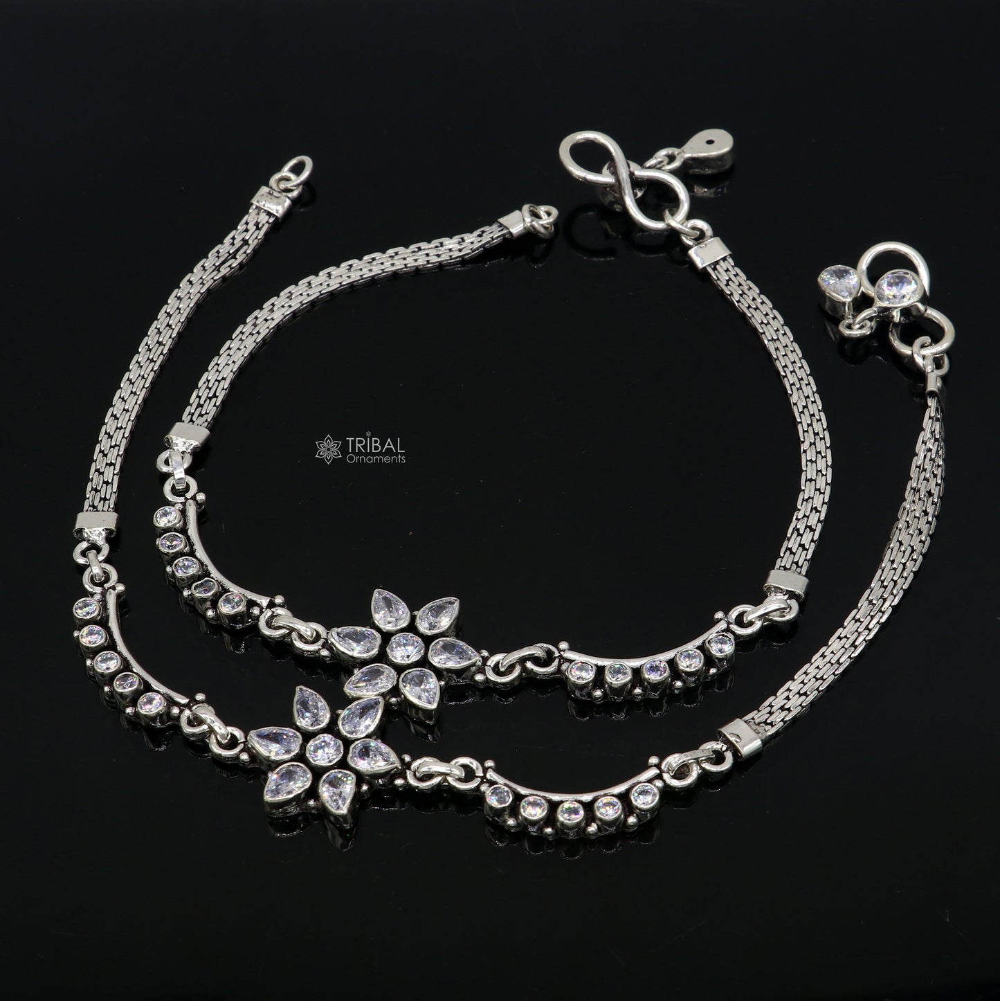 925 sterling silver handmade stylish cut stone anklets amazing Ankle bracelet for gifting belly dance jewelry ank635