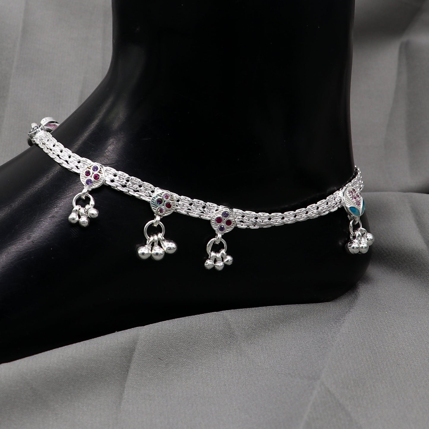 925 sterling silver handmade stylish anklets amazing Ankle bracelet for gifting belly dance ethnic jewelry ank641