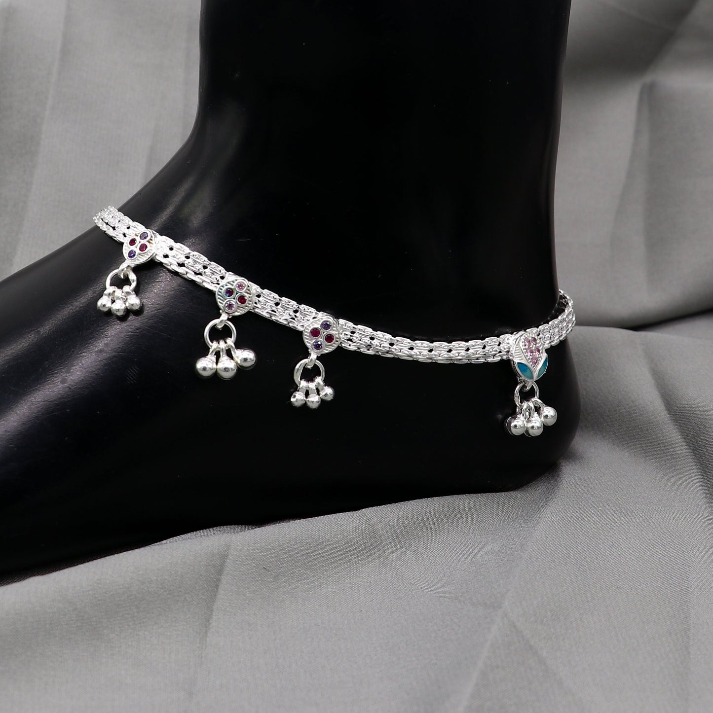 925 sterling silver handmade stylish anklets amazing Ankle bracelet for gifting belly dance ethnic jewelry ank641