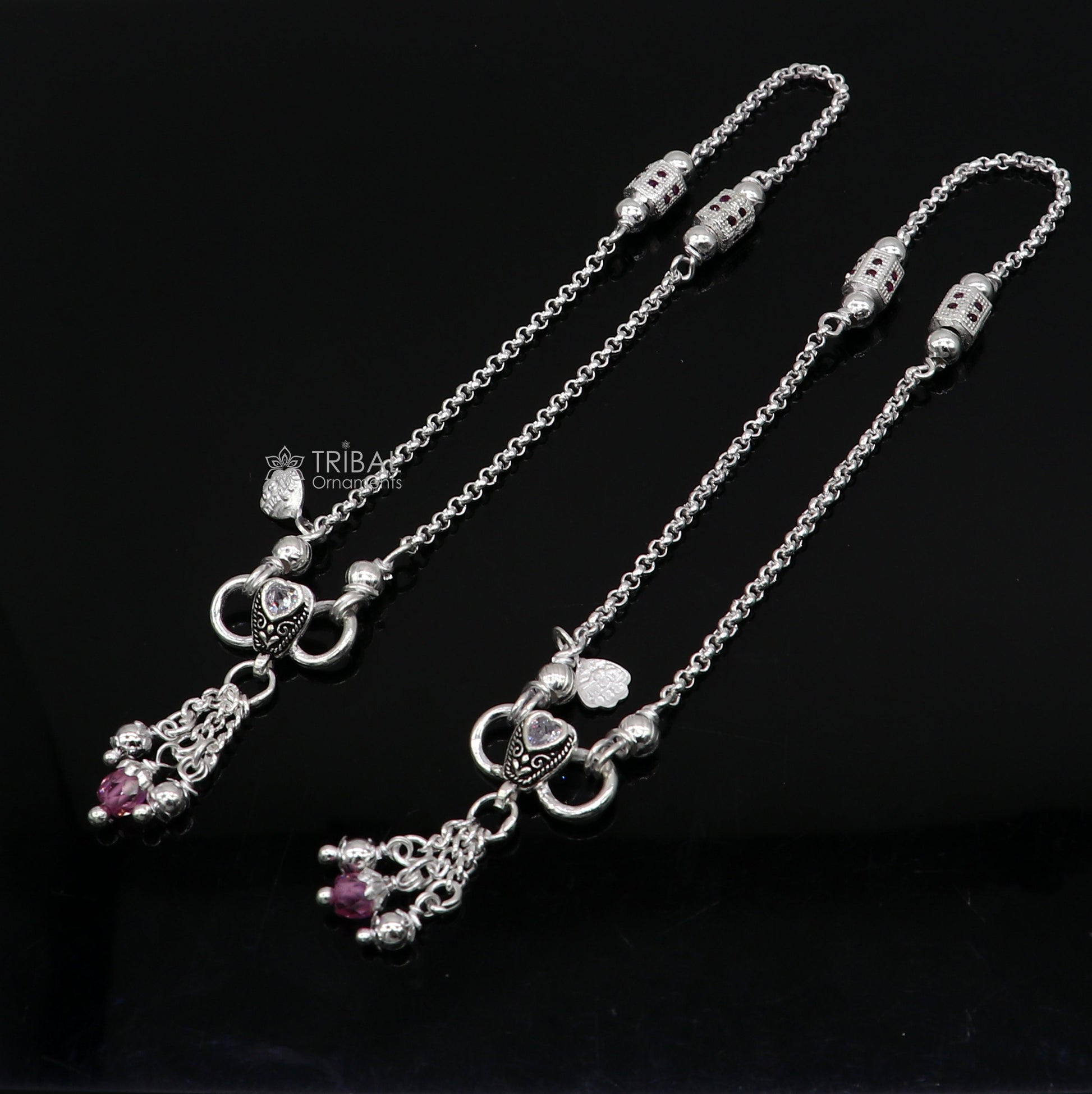 925 sterling silver handmade light anklets/amazing Ankle bracelet gifting belly dance ethnic jewelry ank644 - TRIBAL ORNAMENTS
