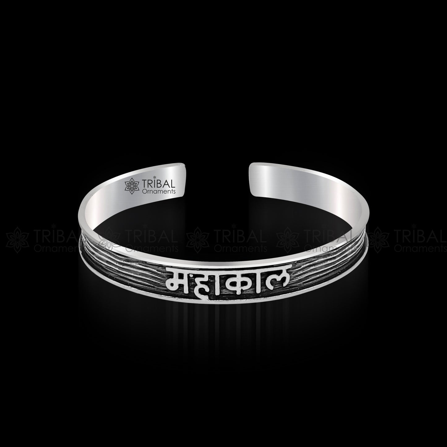 Handmade 925 Sterling silver Lord Shiva mantra bracelet "MAHAKAAL "Adjustable cuff kada bangle for mens and girls cuff237