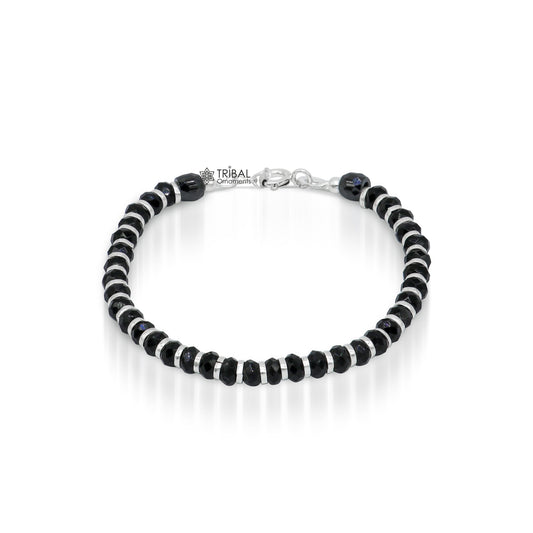925 sterling silver black beads Nazariya double use bracelet or anklet, protect from evil eyes, new born baby bracelet bbr505