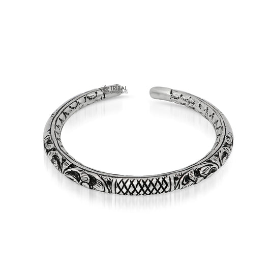 925 Sterling silver handmade chitai bangle bracelet kada tribal ethnic jewelry nsk828