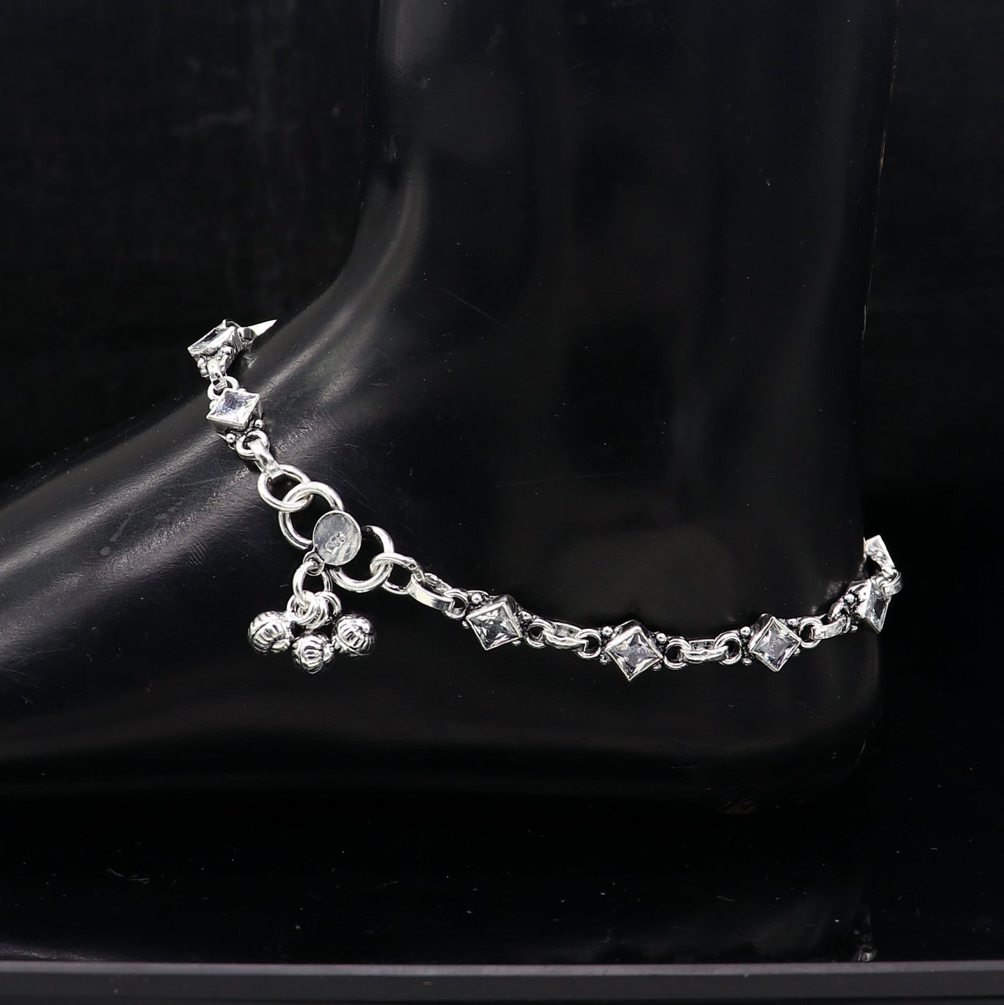 925 sterling silver cubic zircon stone anklets /ankle bracelet jewelry ank628