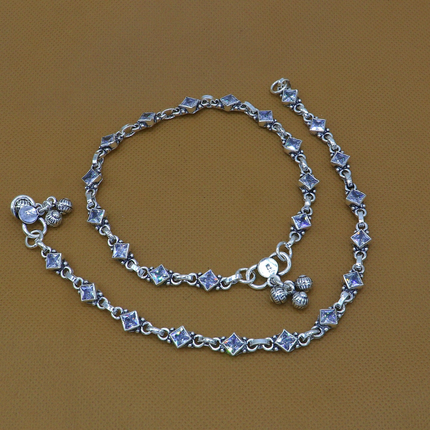 925 sterling silver cubic zircon stone anklets /ankle bracelet jewelry ank628