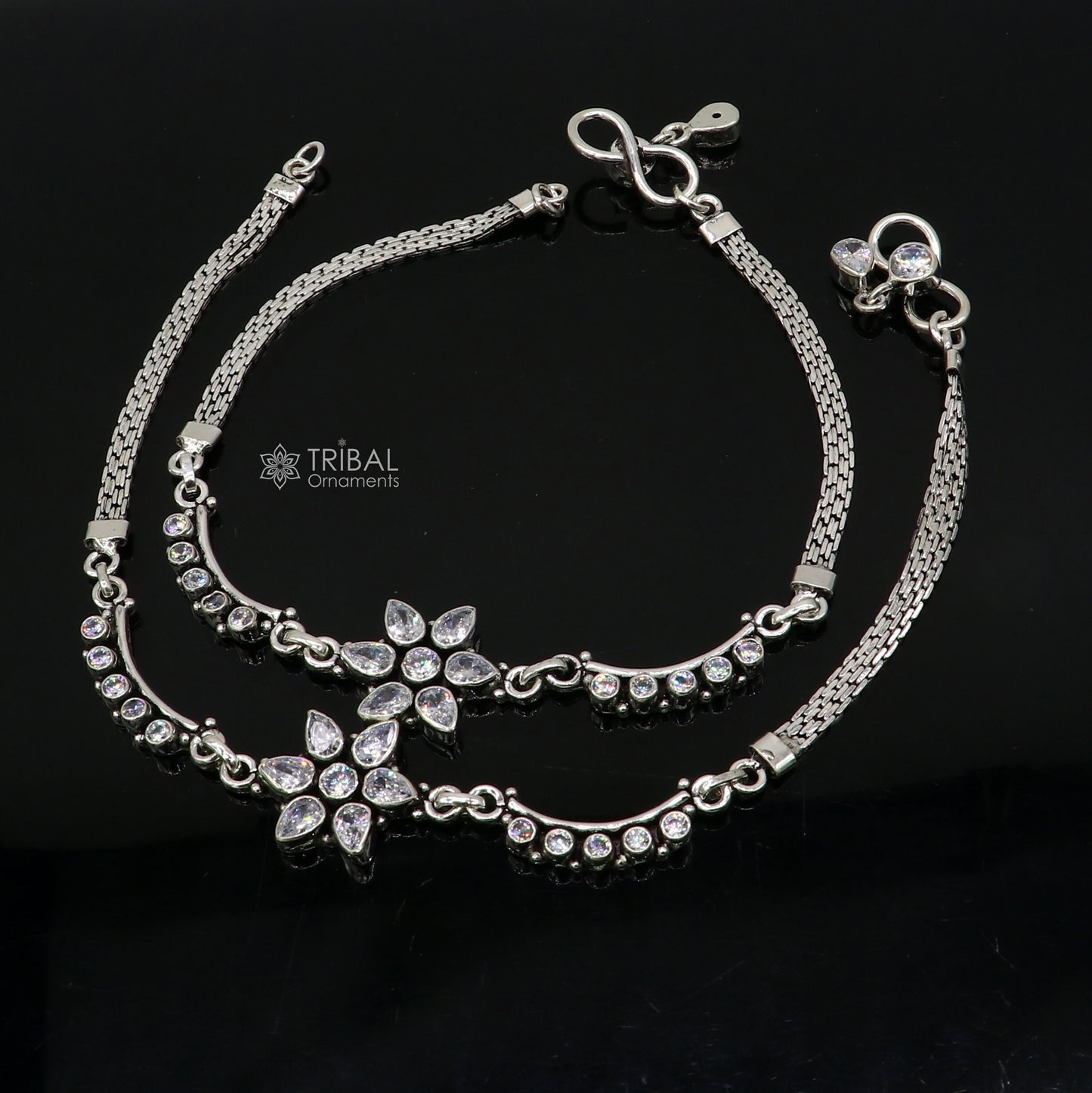 925 sterling silver handmade stylish cut stone anklets amazing Ankle bracelet for gifting belly dance jewelry ank635