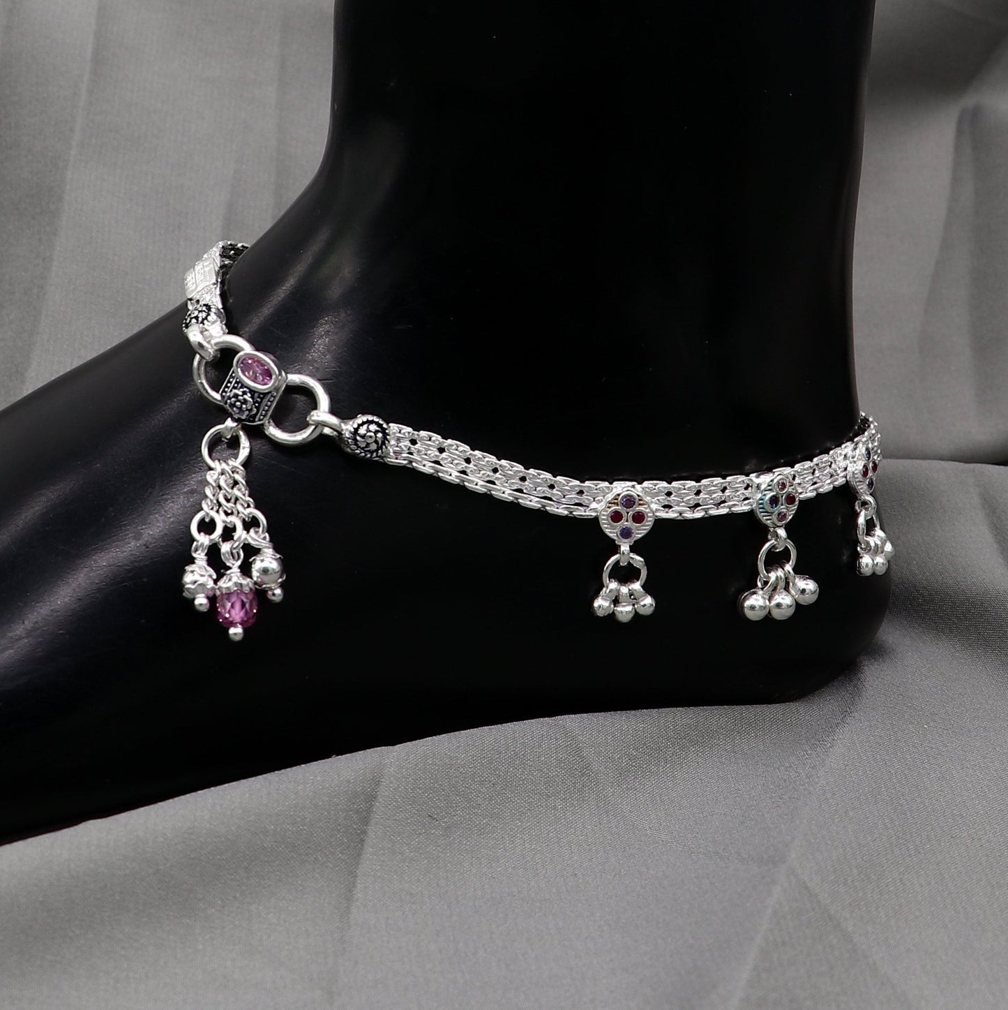 925 sterling silver handmade stylish anklets amazing Ankle bracelet for gifting belly dance ethnic jewelry ank641